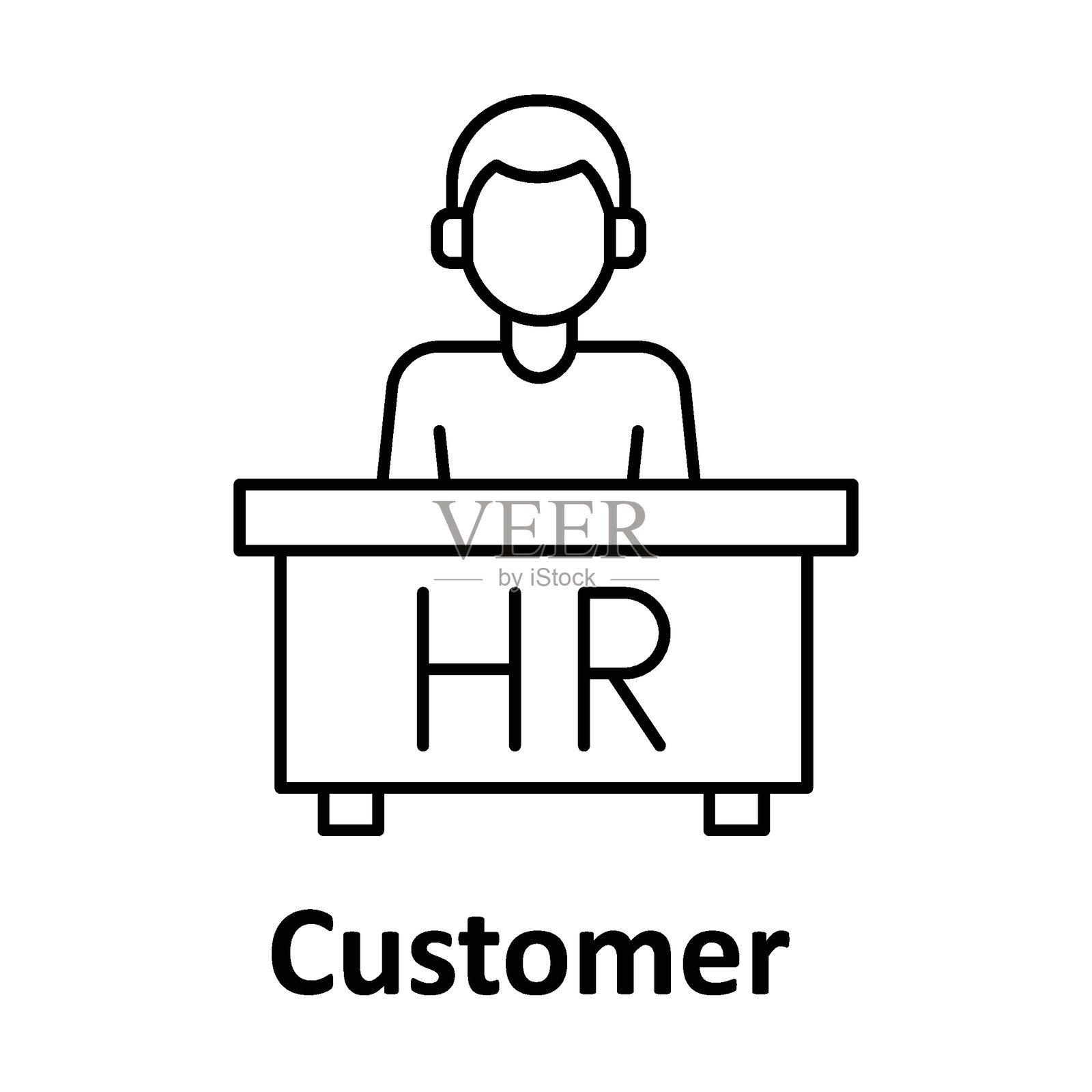 可轻松修改或编辑的客户矢量图标插画图片素材