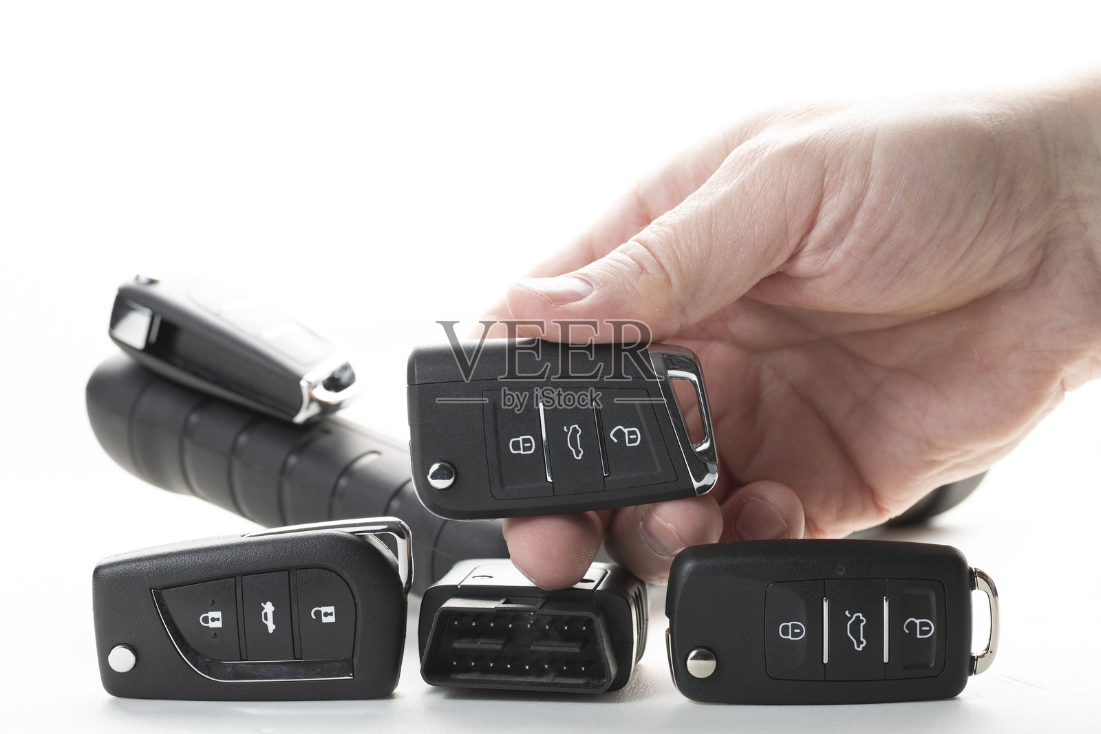 汽车钥匙的生产照片摄影图片