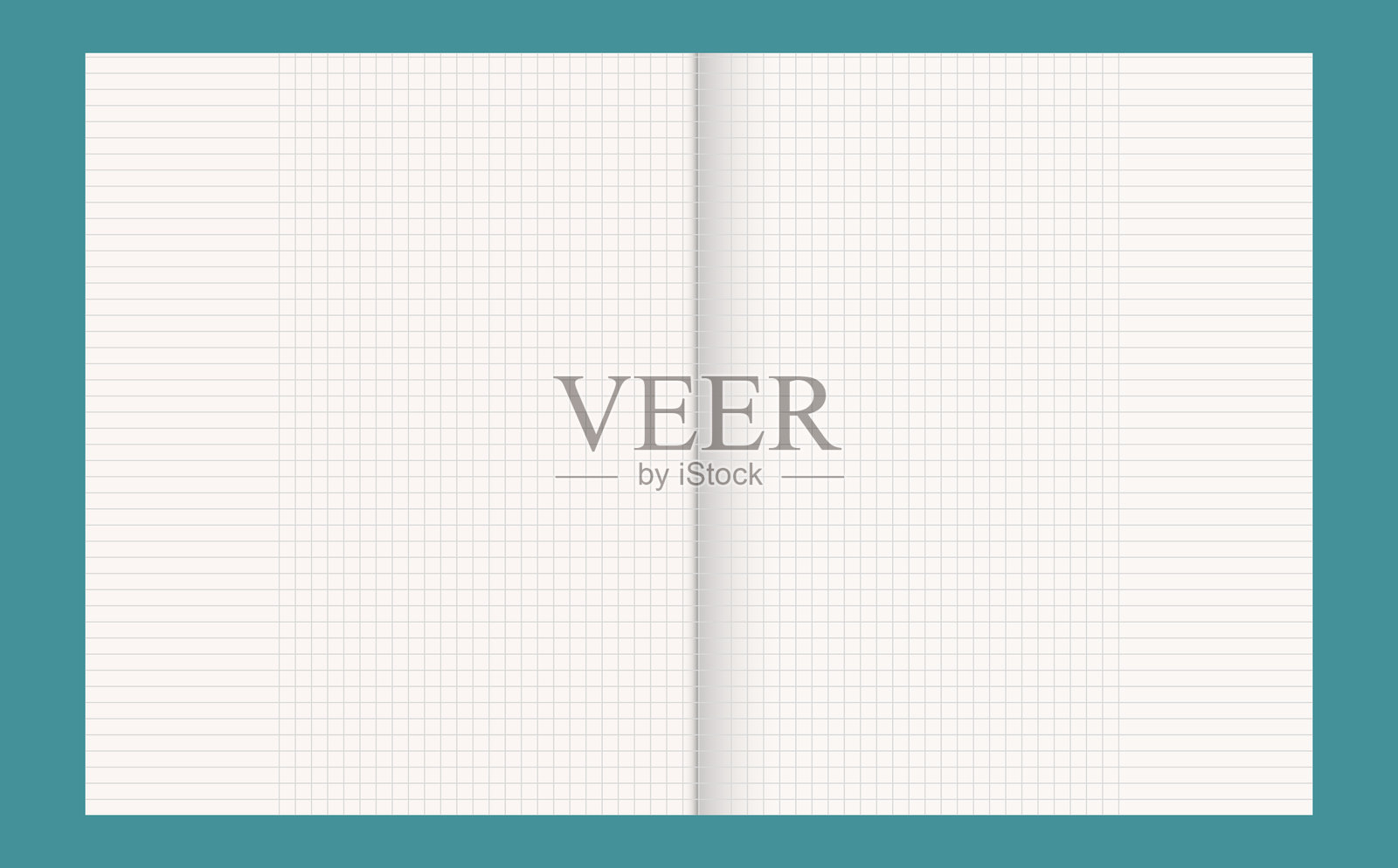 图纸。可打印的带有彩色线条的方格纸和横线纸。适用于学校的几何背景、纹理、笔记本、日记。留白的空白区域。插画图片素材