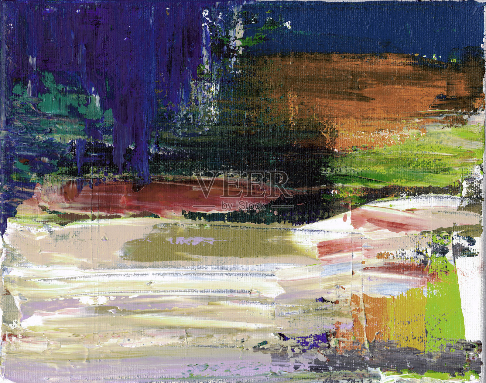 手绘抽象油画，采用自然深邃的色调，富有表现力的笔触和丰富的纹理，营造出独特的艺术氛围。插画图片素材