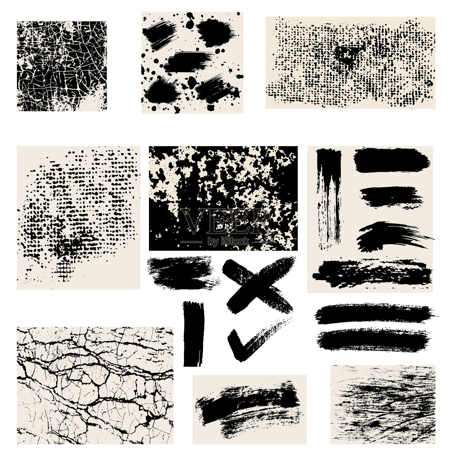 黑白磨损效果。压痕叠加纹理。抽象表面灰尘和粗糙肮脏墙壁背景概念。矢量图插画图片素材