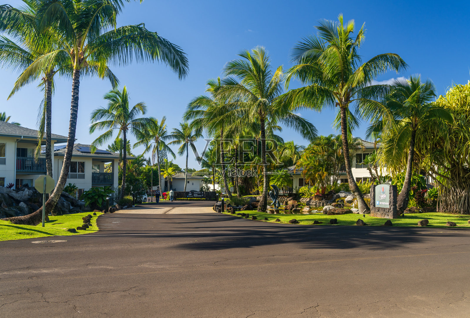 夏威夷考艾岛温德姆巴厘海度假村的阳光明媚的一天照片摄影图片
