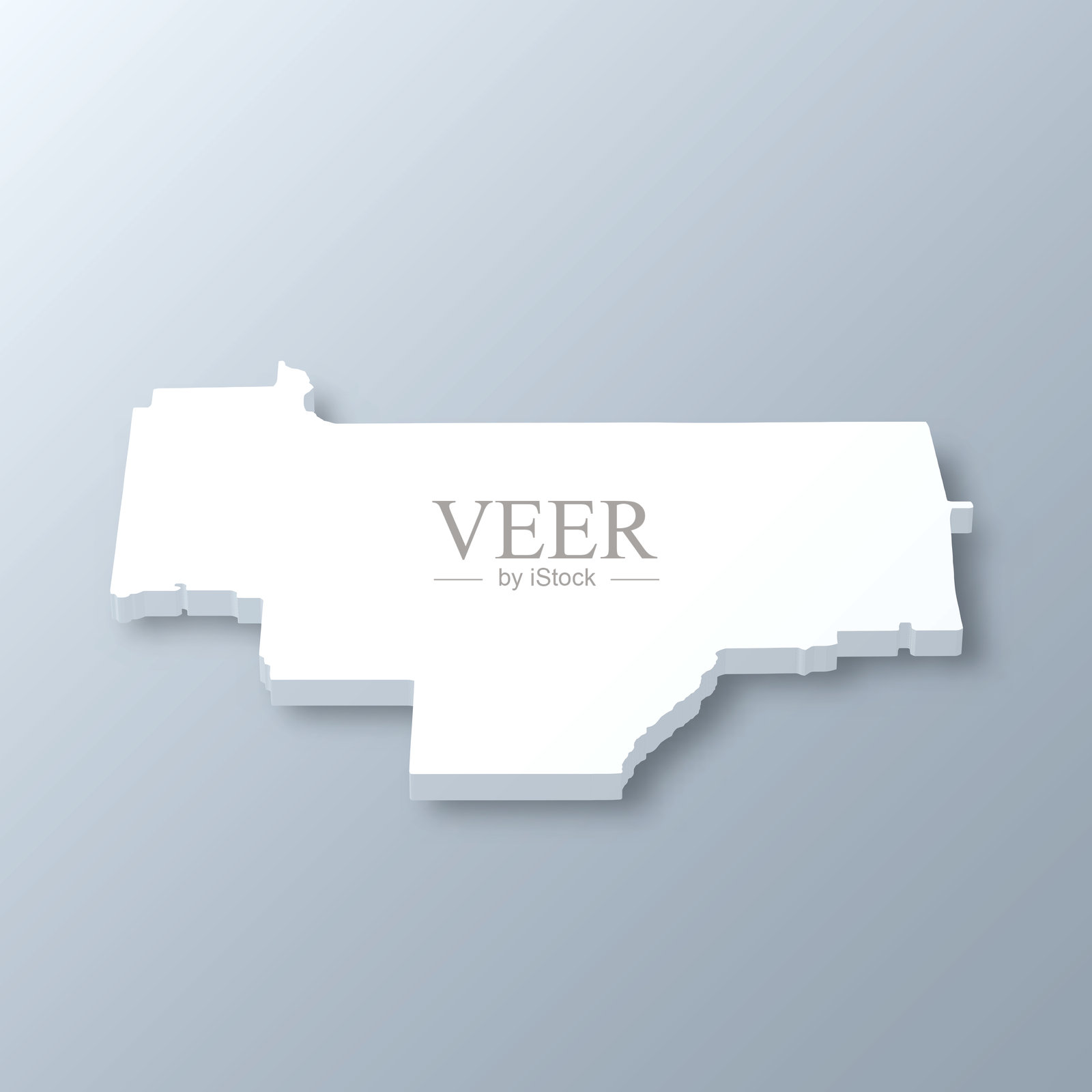 阿拉巴马州布洛克县。灰色背景上的3D地图插画图片素材