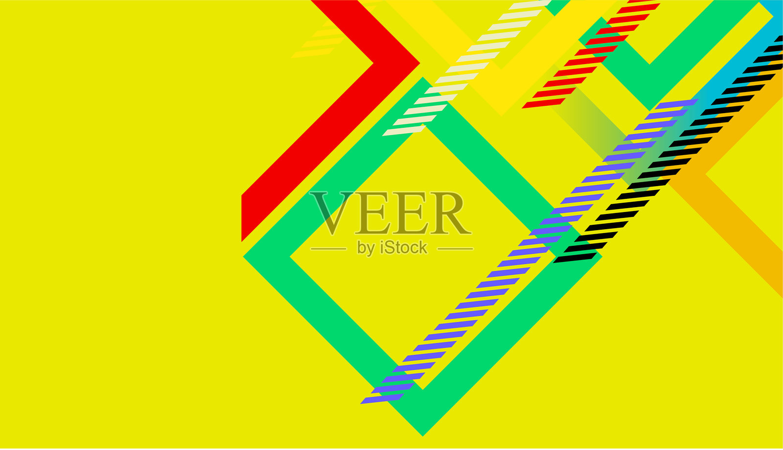 极简矩形几何背景。动态形状与线条的组合。插画图片素材