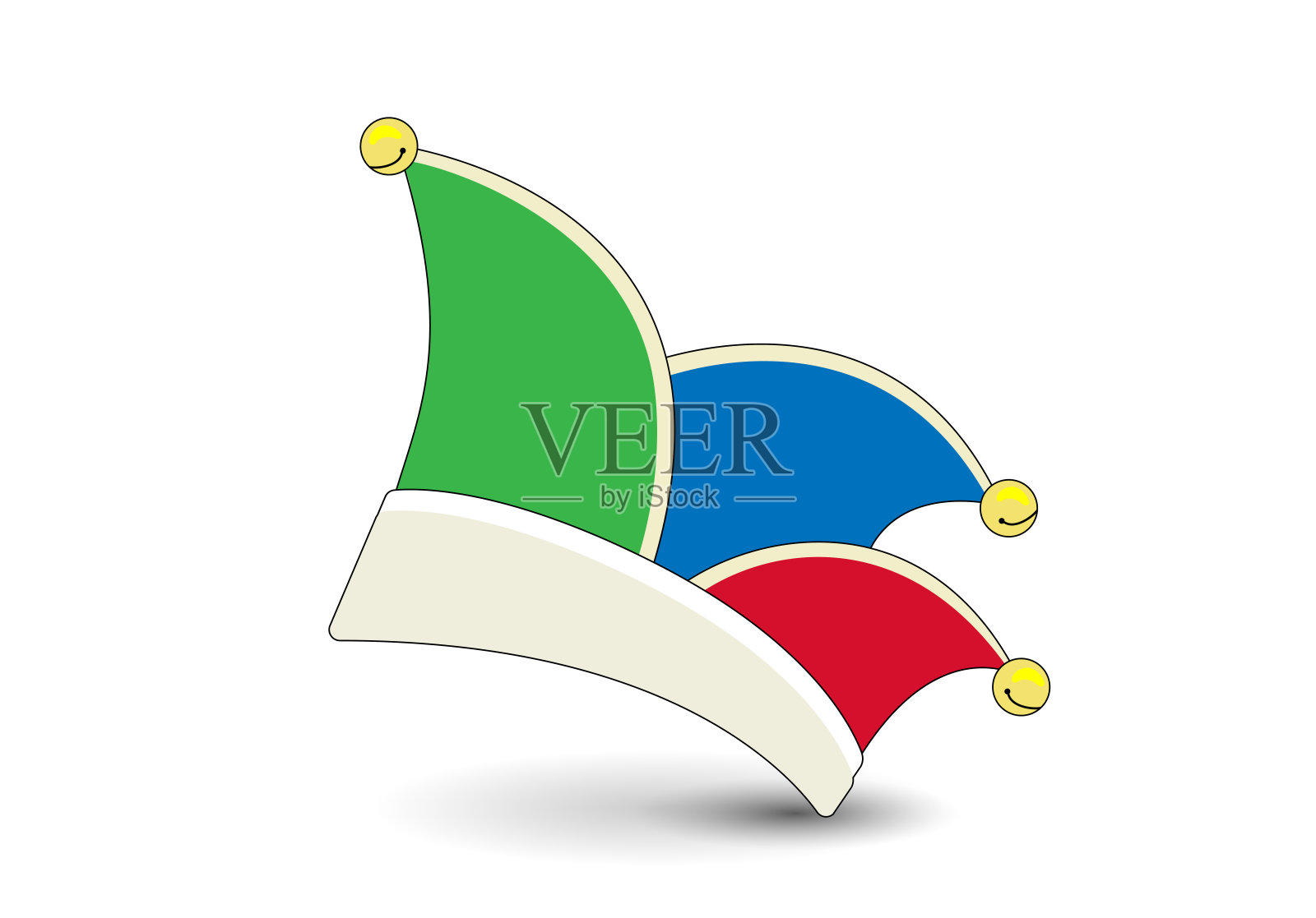 装饰用的嘉年华帽模板，白色背景上的矢量插图插画图片素材