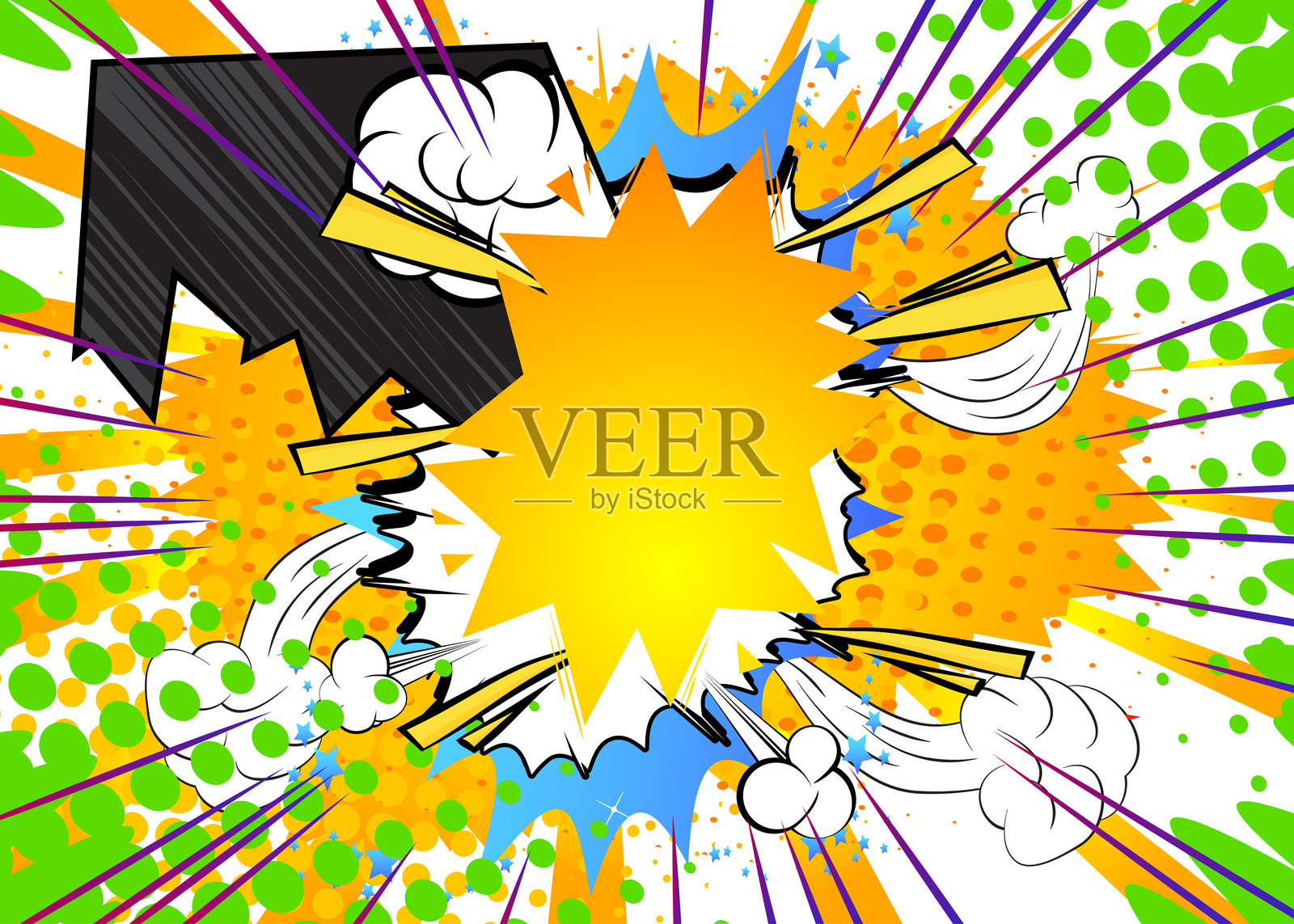 卡通背景，漫画书背景。复古矢量漫画波普艺术设计。插画图片素材