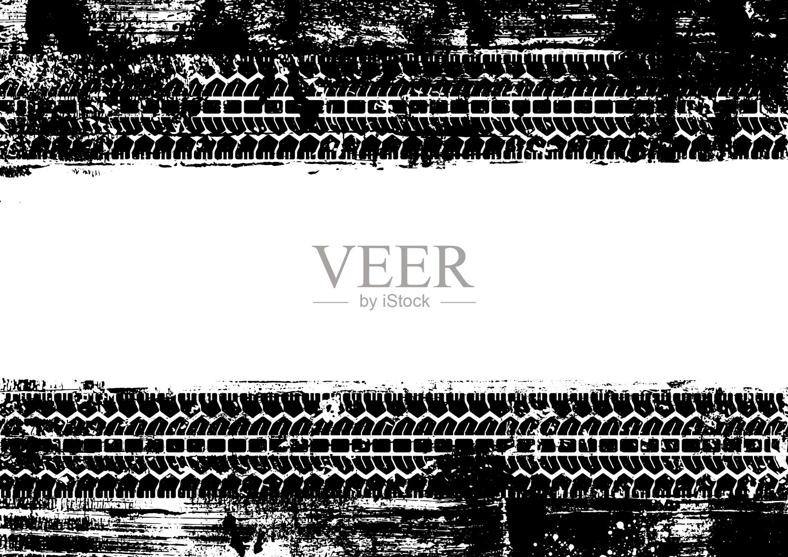 卡车轮胎胎纹痕迹污垢横幅空白背景插画图片素材