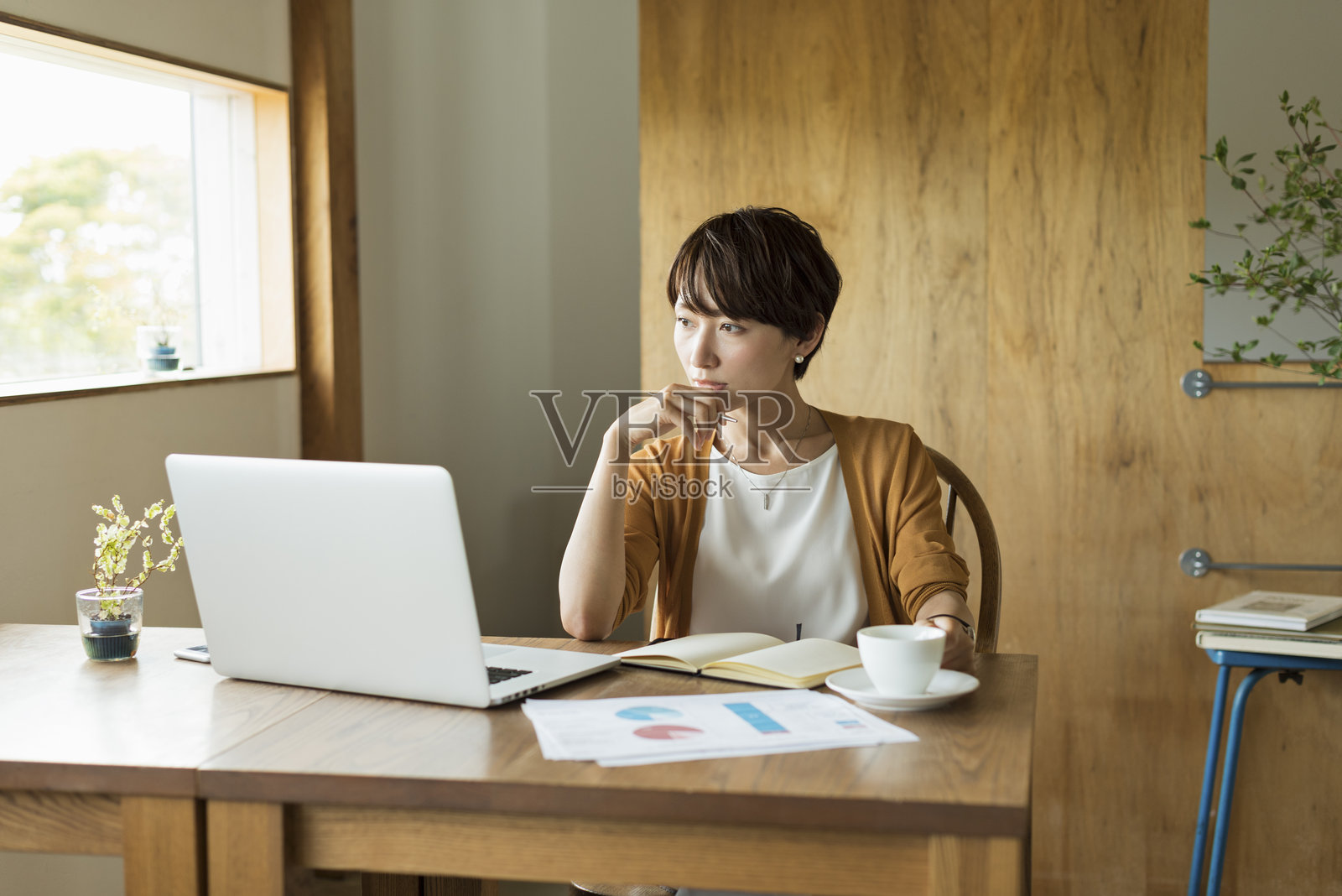 在家工作的职场女性照片摄影图片