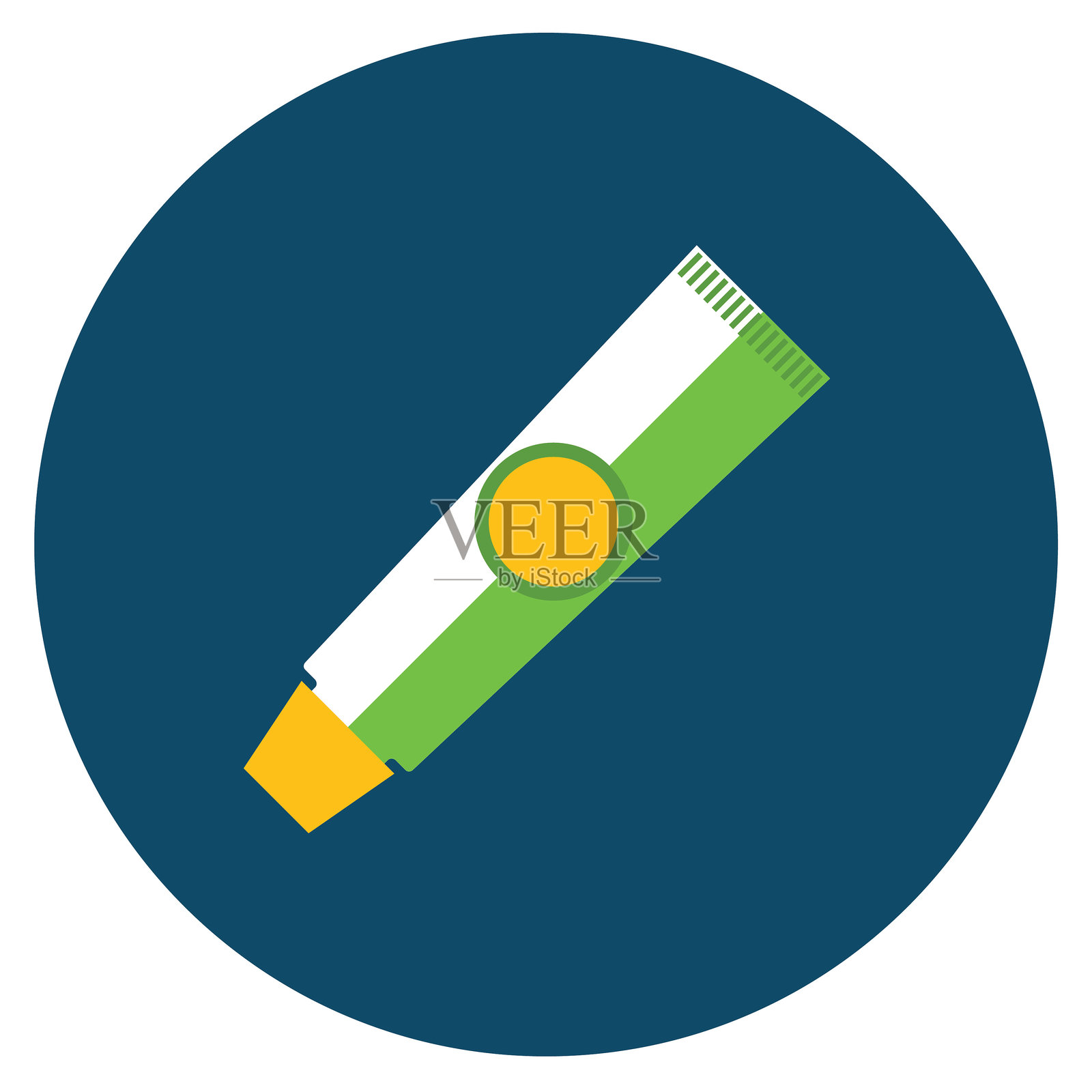 医疗保健霜图标在圆形背景上的平面设计风格插画图片素材