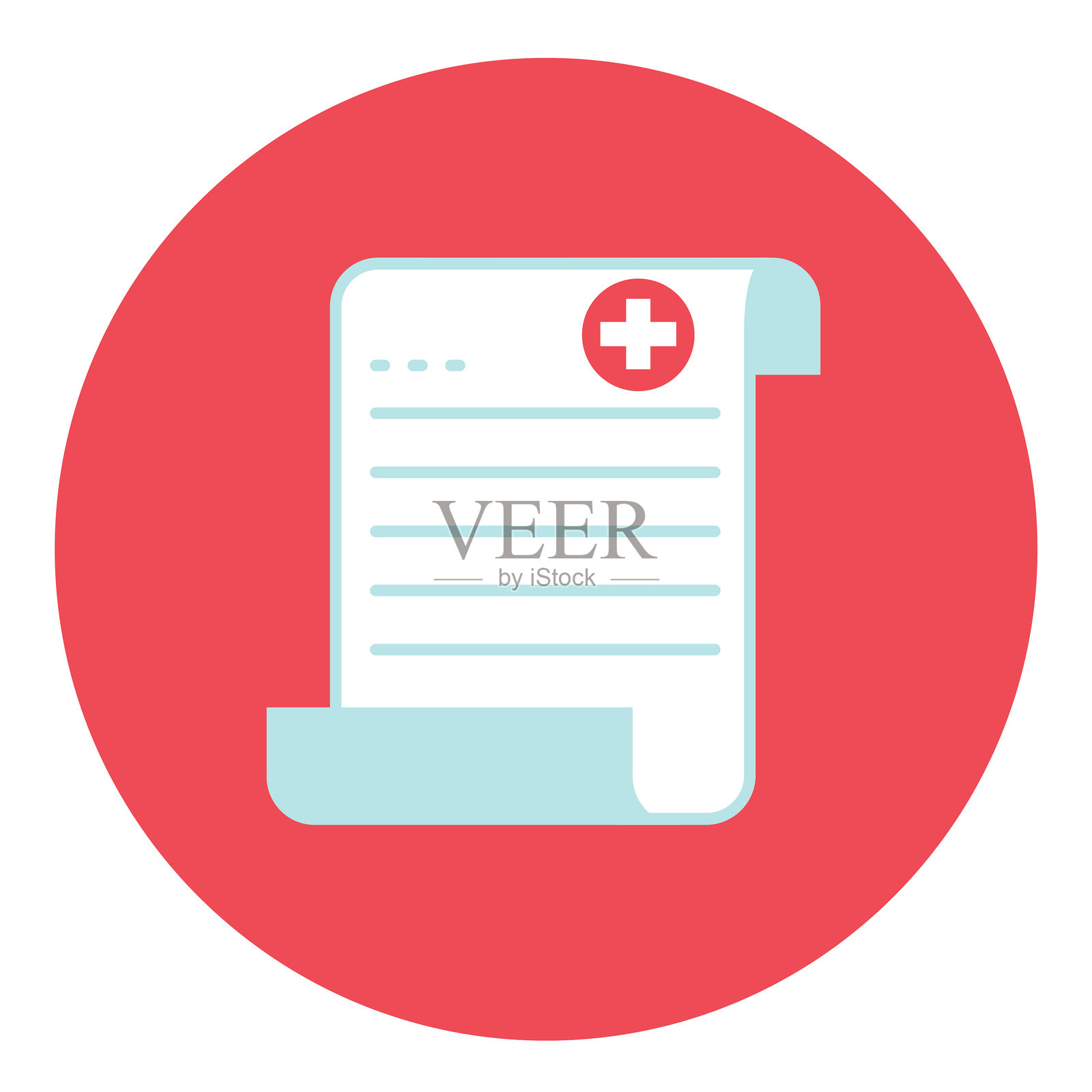 圆形背景上的平坦设计风格的医疗保健图标插画图片素材