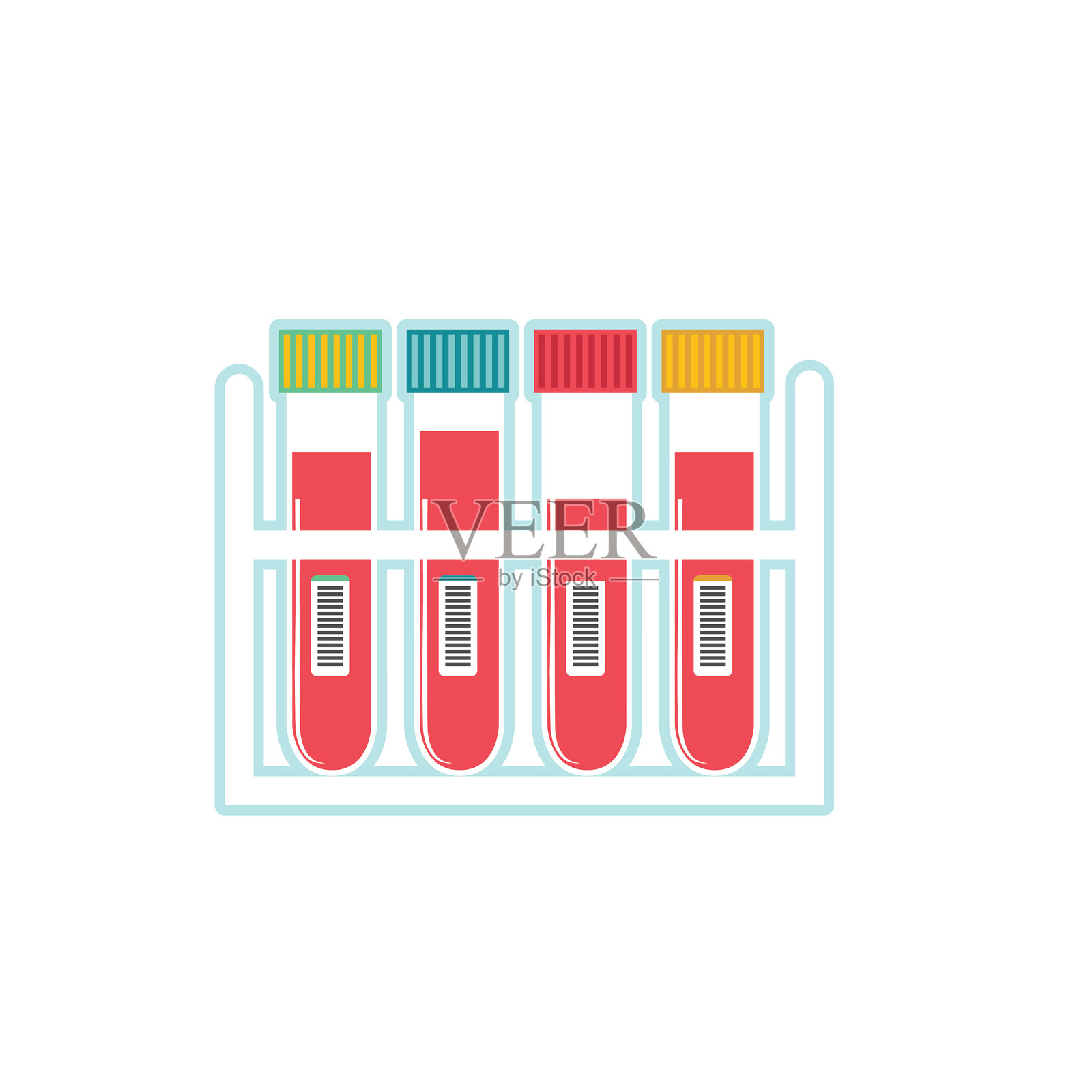 医疗和保健抽血样本图标在平面设计风格插画图片素材