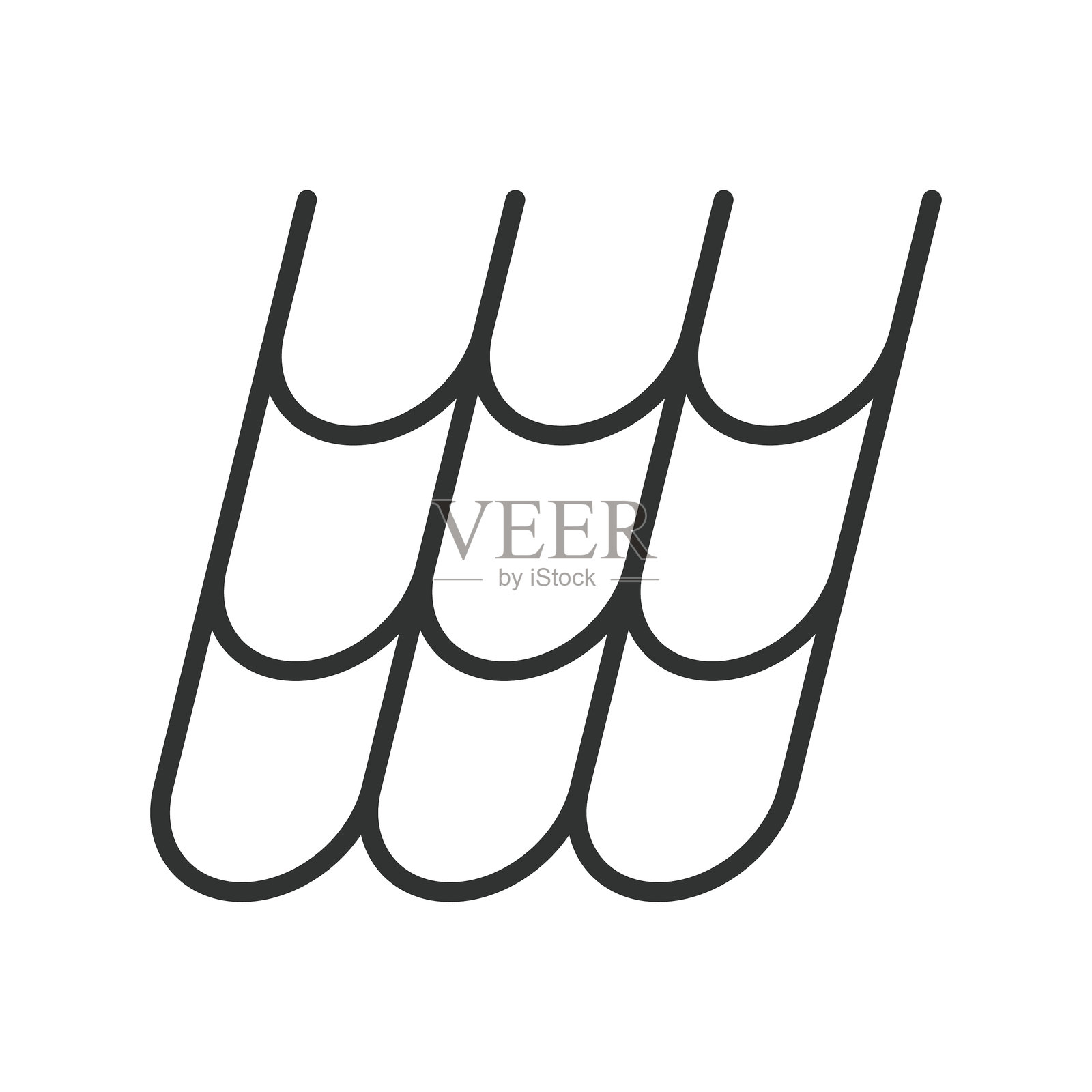 屋顶，线条设计图标。屋顶、屋面、房屋、庇护所、建筑、家、施工、保护，白色背景上的矢量图。可编辑线条图标。插画图片素材