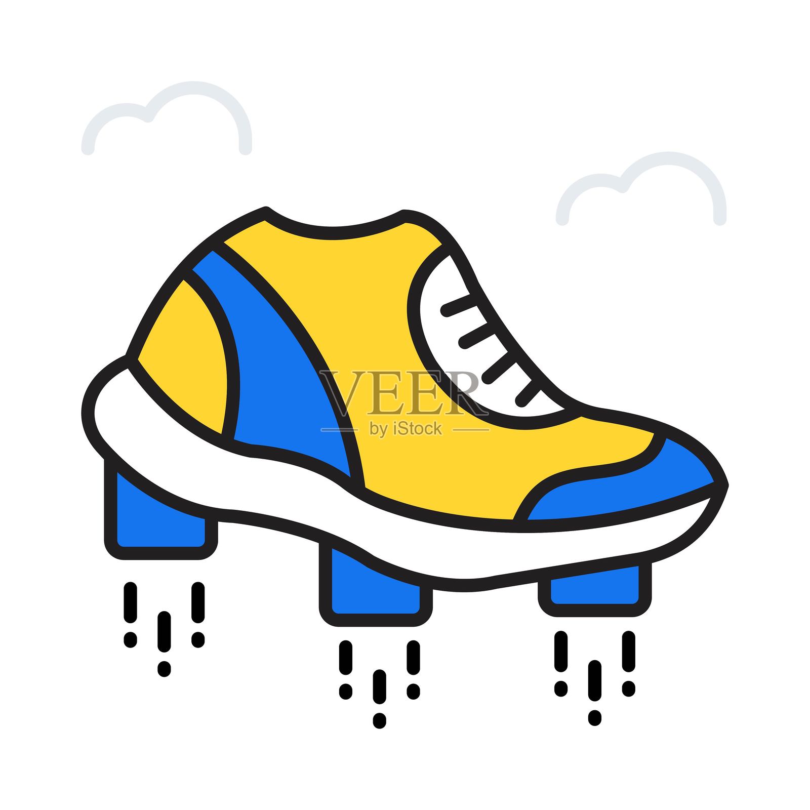 飞鞋矢量填充轮廓图标。EPS 10 文件插画图片素材