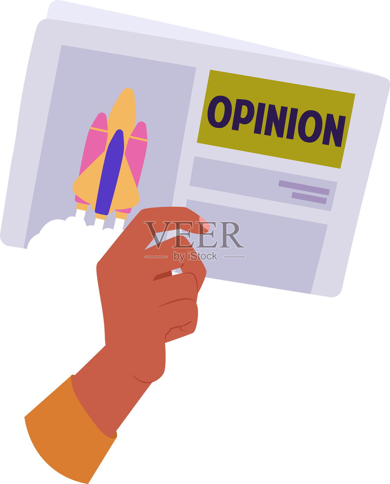 手握报纸的元素插画图片素材