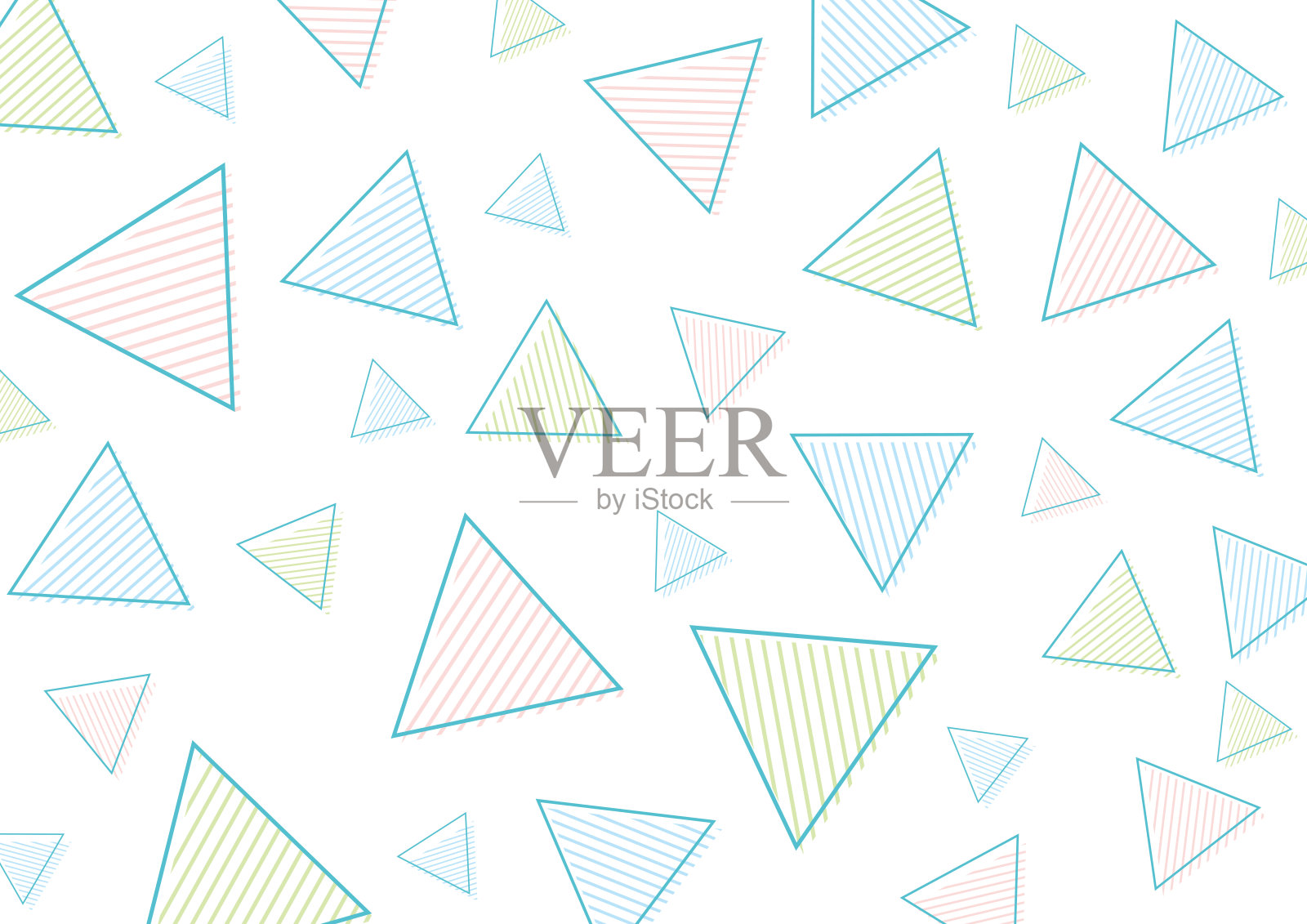 色彩丰富且简单的形状和条纹背景插图插画图片素材