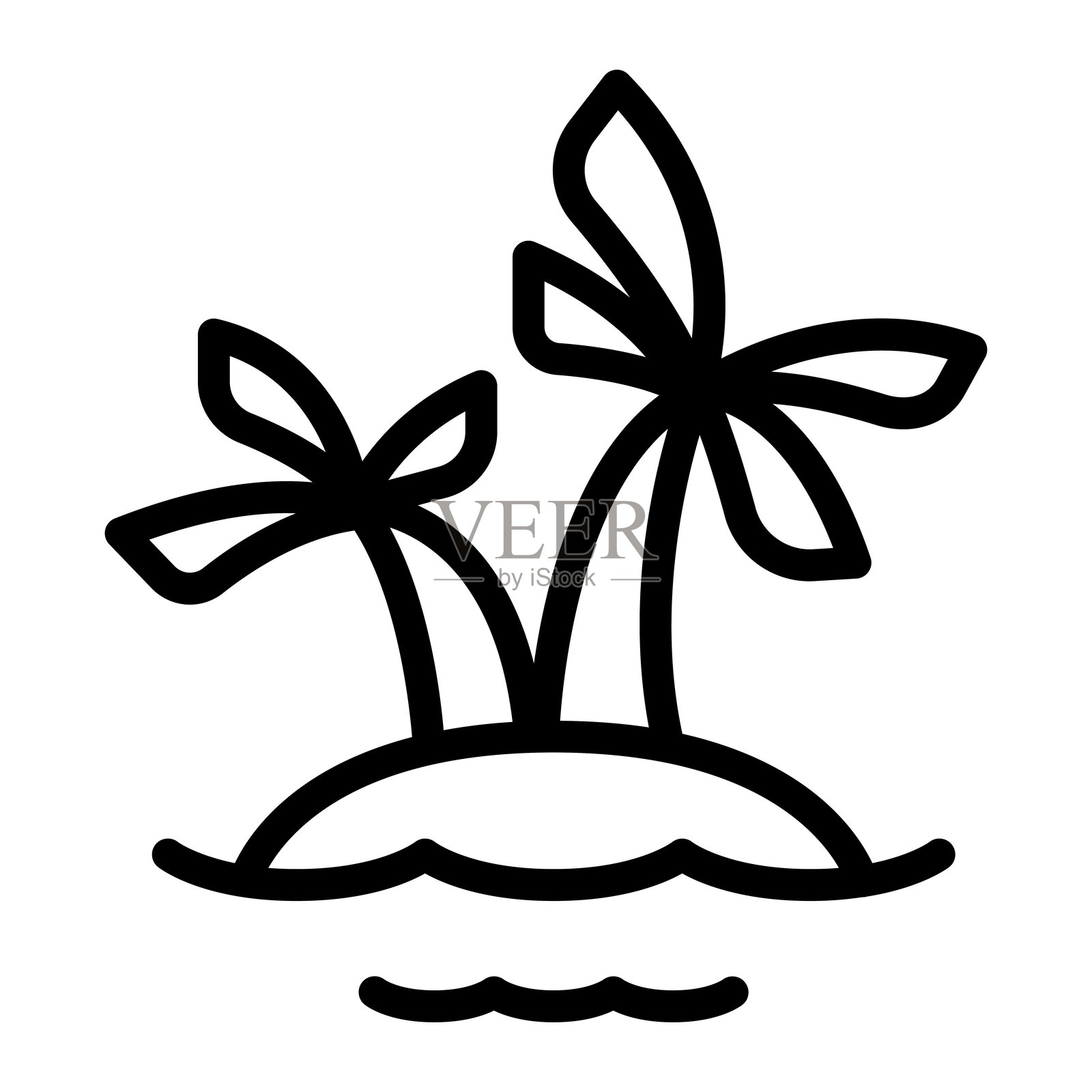 细线风格的岛屿图标矢量插图设计插画图片素材