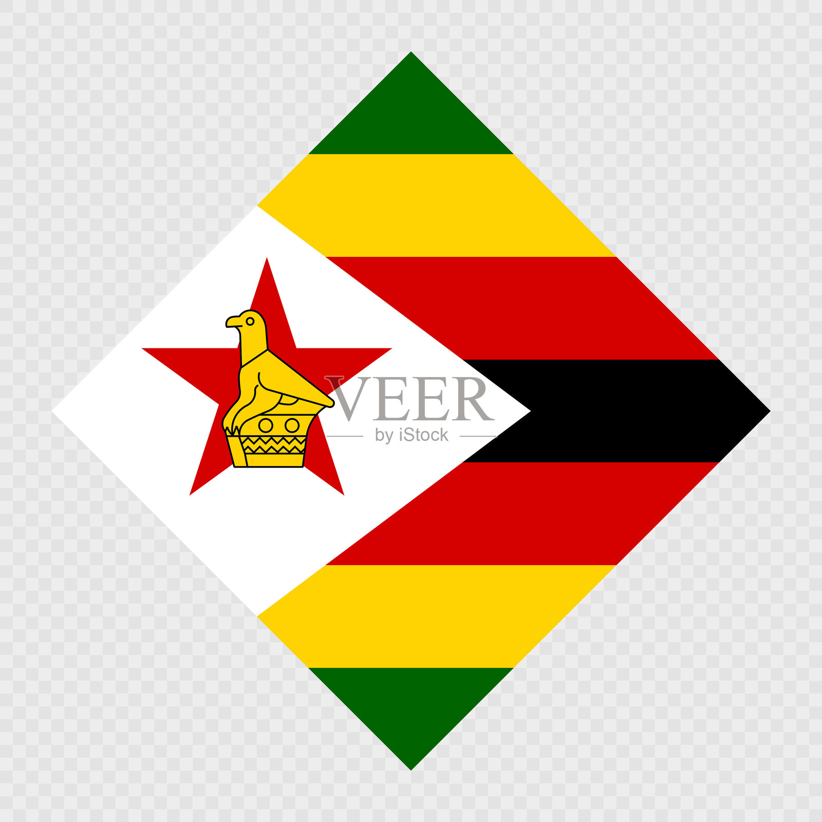 津巴布韦菱形国旗。矢量插图。插画图片素材
