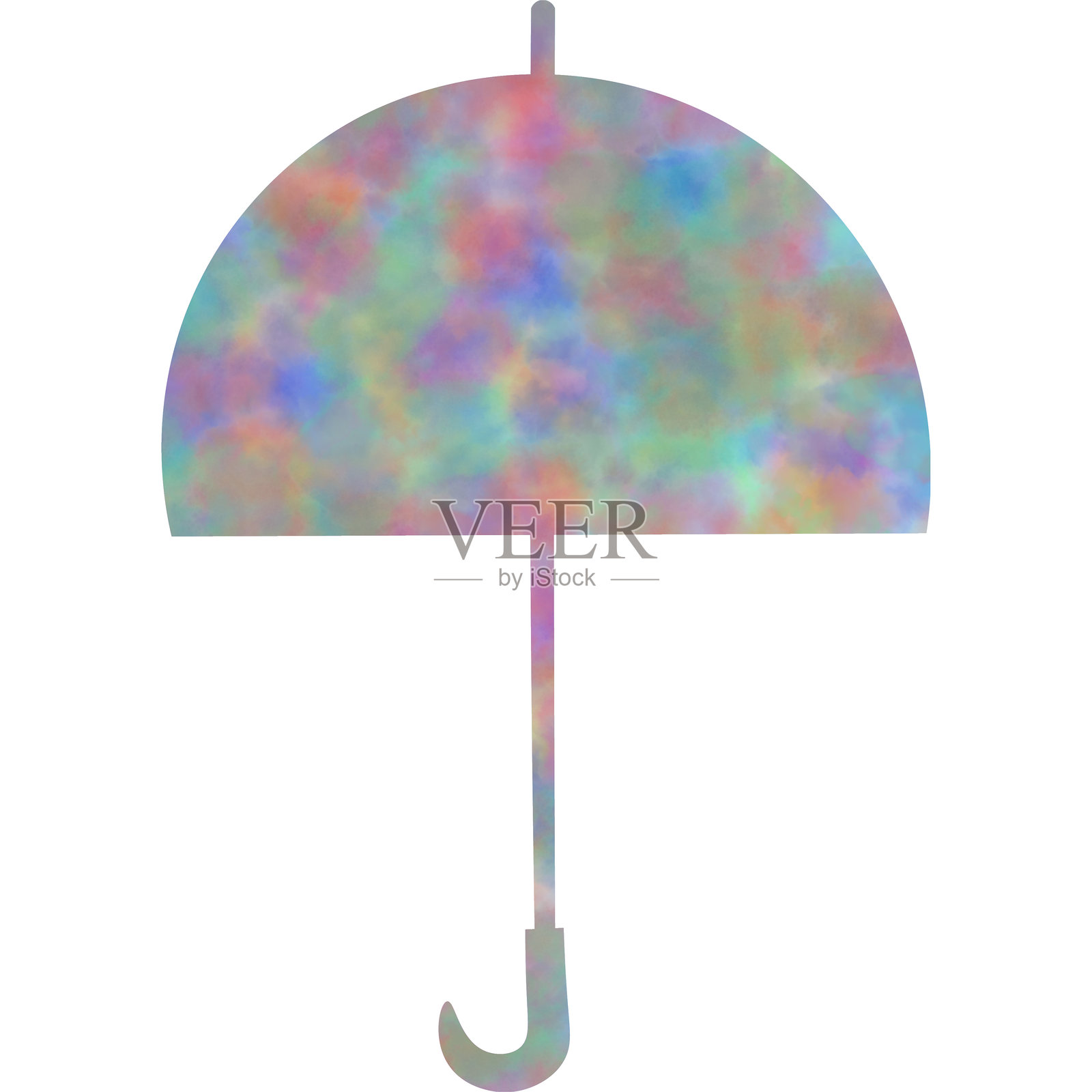 美丽水彩图案伞的剪贴画图标插画图片素材