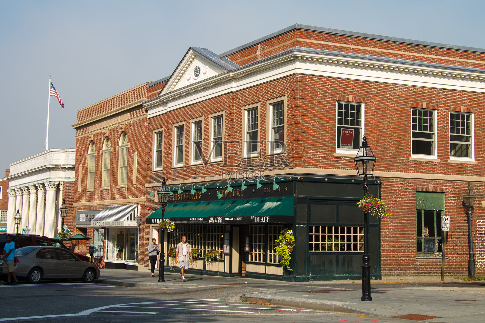 美国罗德岛纽波特的美丽历史砖建筑照片摄影图片