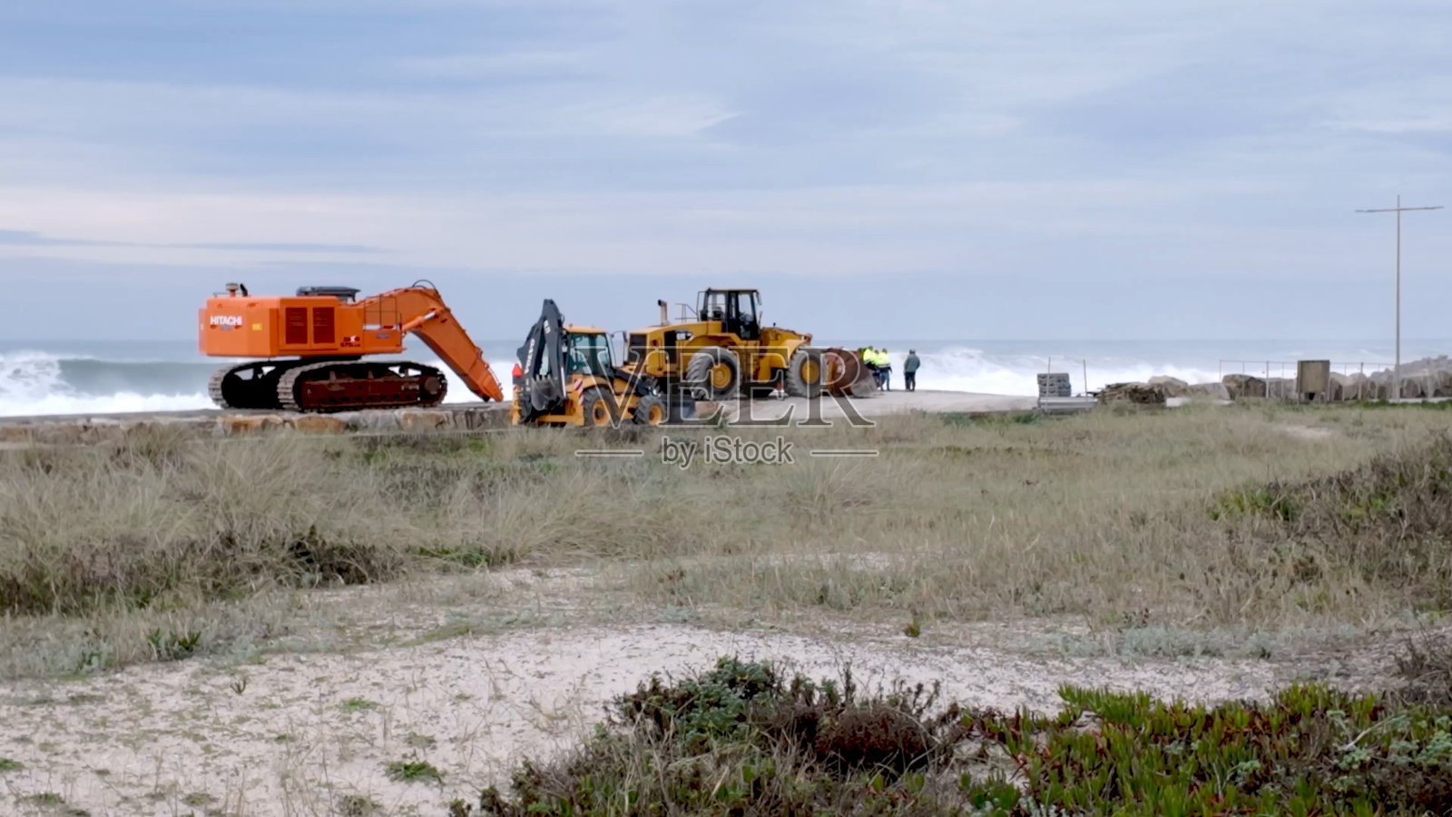 葡萄牙富拉杜罗的海岸建设工作照片摄影图片