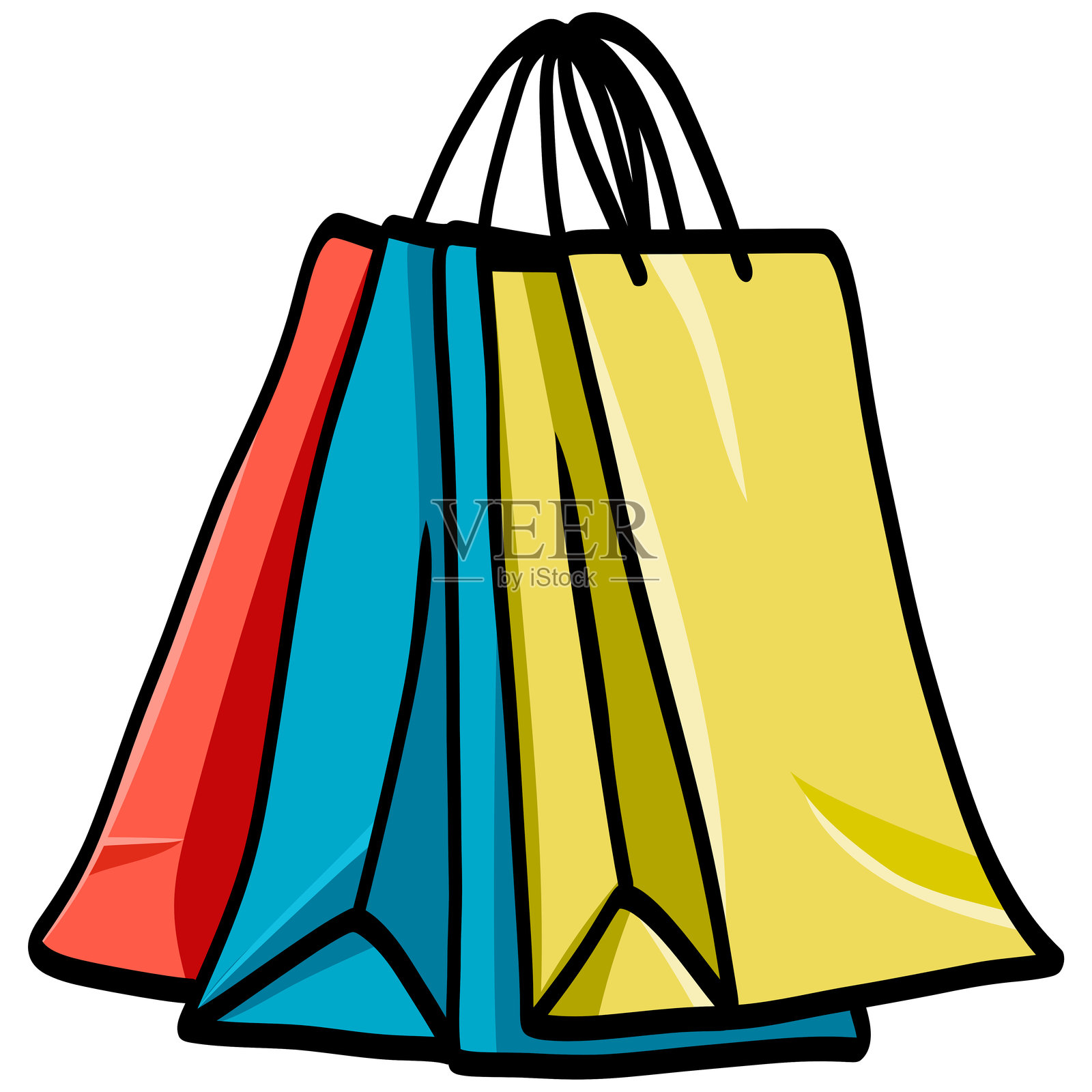 五彩缤纷的礼品袋购物礼物矢量设计插图插画图片素材
