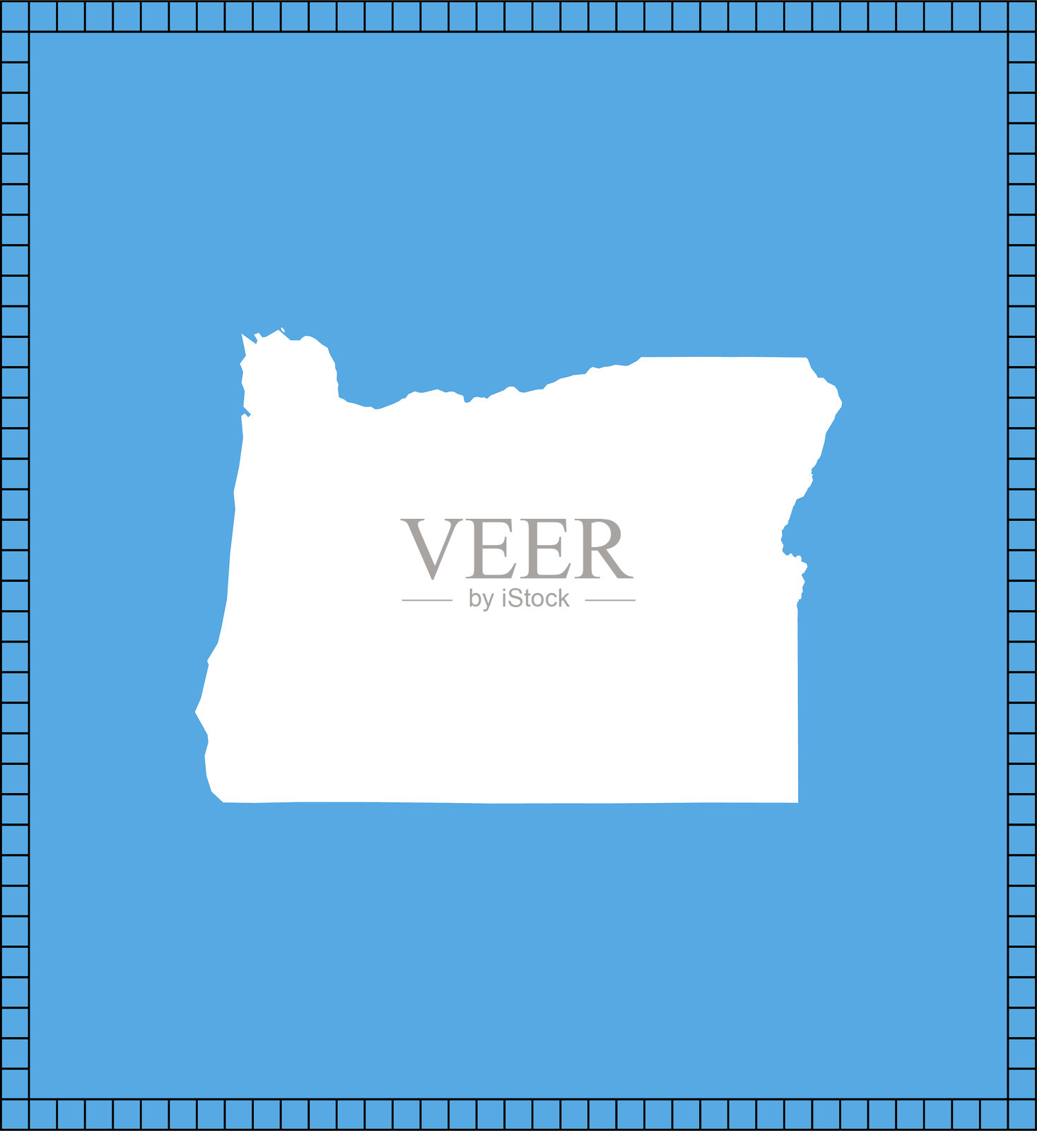 俄勒冈州地图矢量图插画图片素材