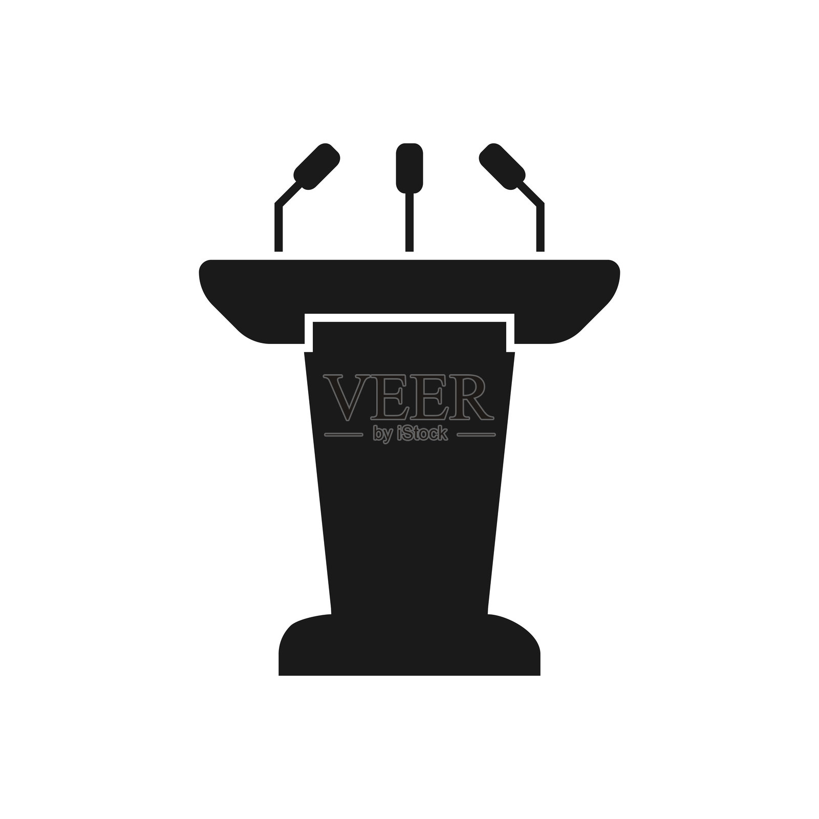 平面风格的讲台图标矢量图插画图片素材