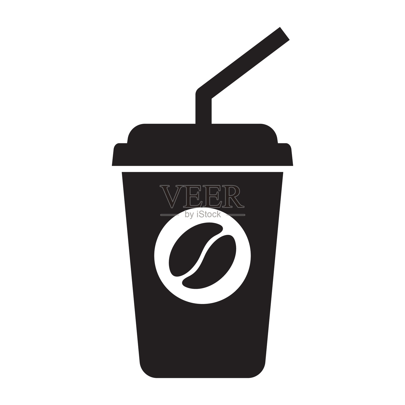 纸质咖啡杯图标。咖啡杯图标。插画图片素材