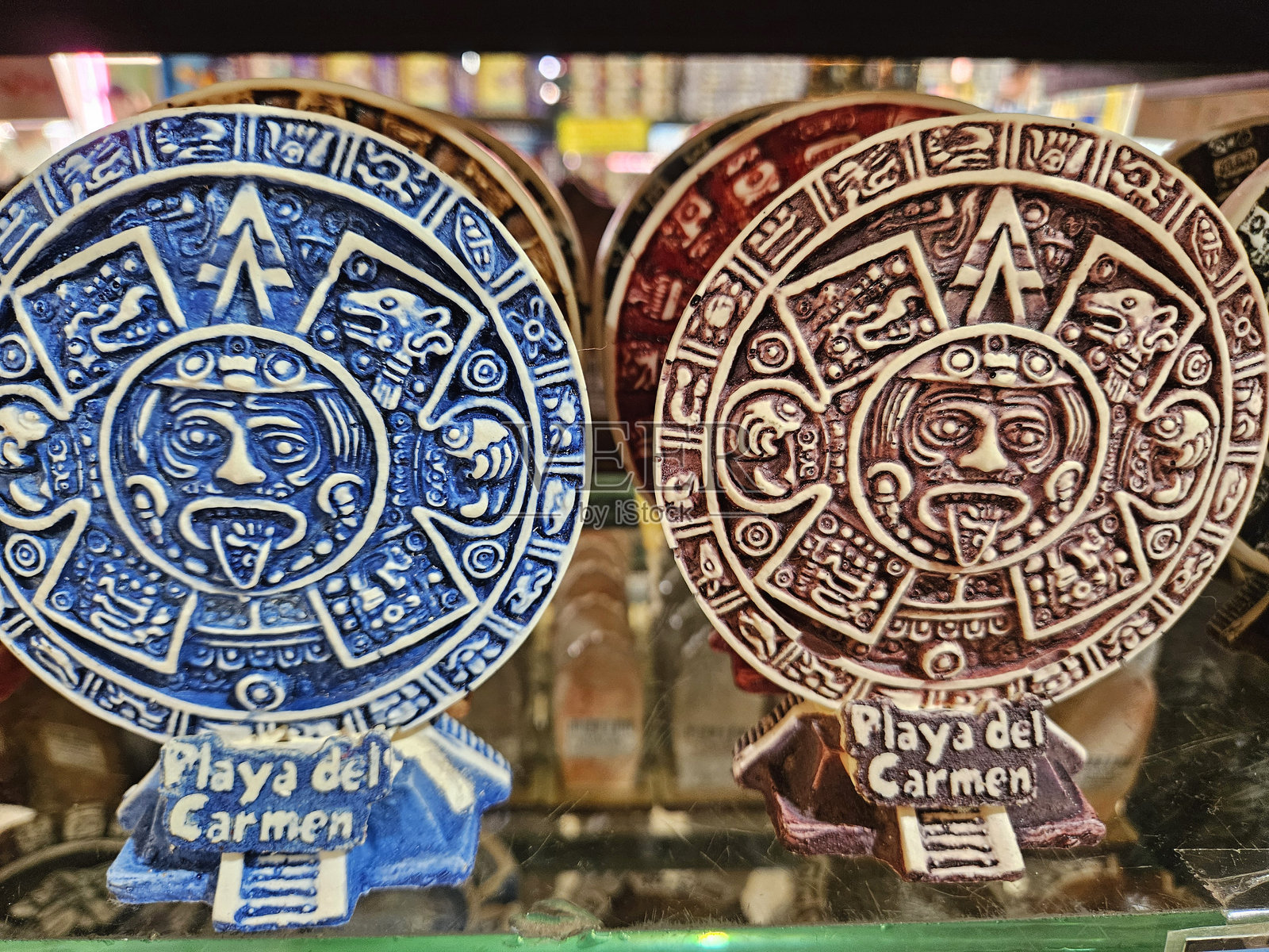 玛雅日历雕像的纪念品照片摄影图片