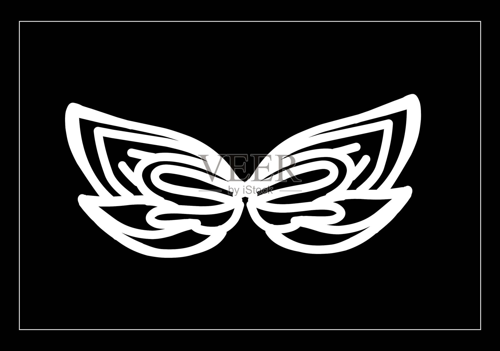 抽象翅膀元素设计用于标志或装饰品插画图片素材