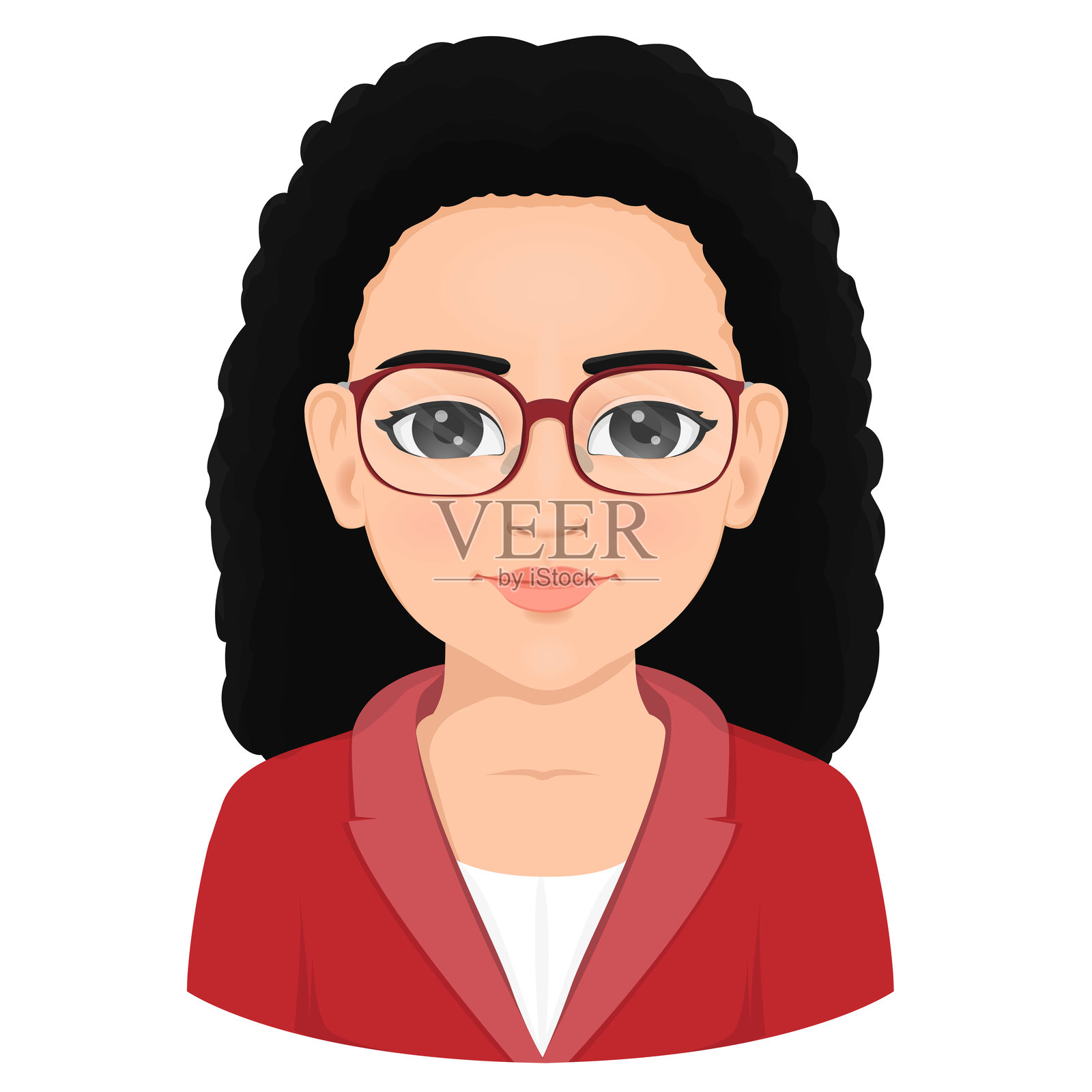 年轻女性肖像插画图片素材