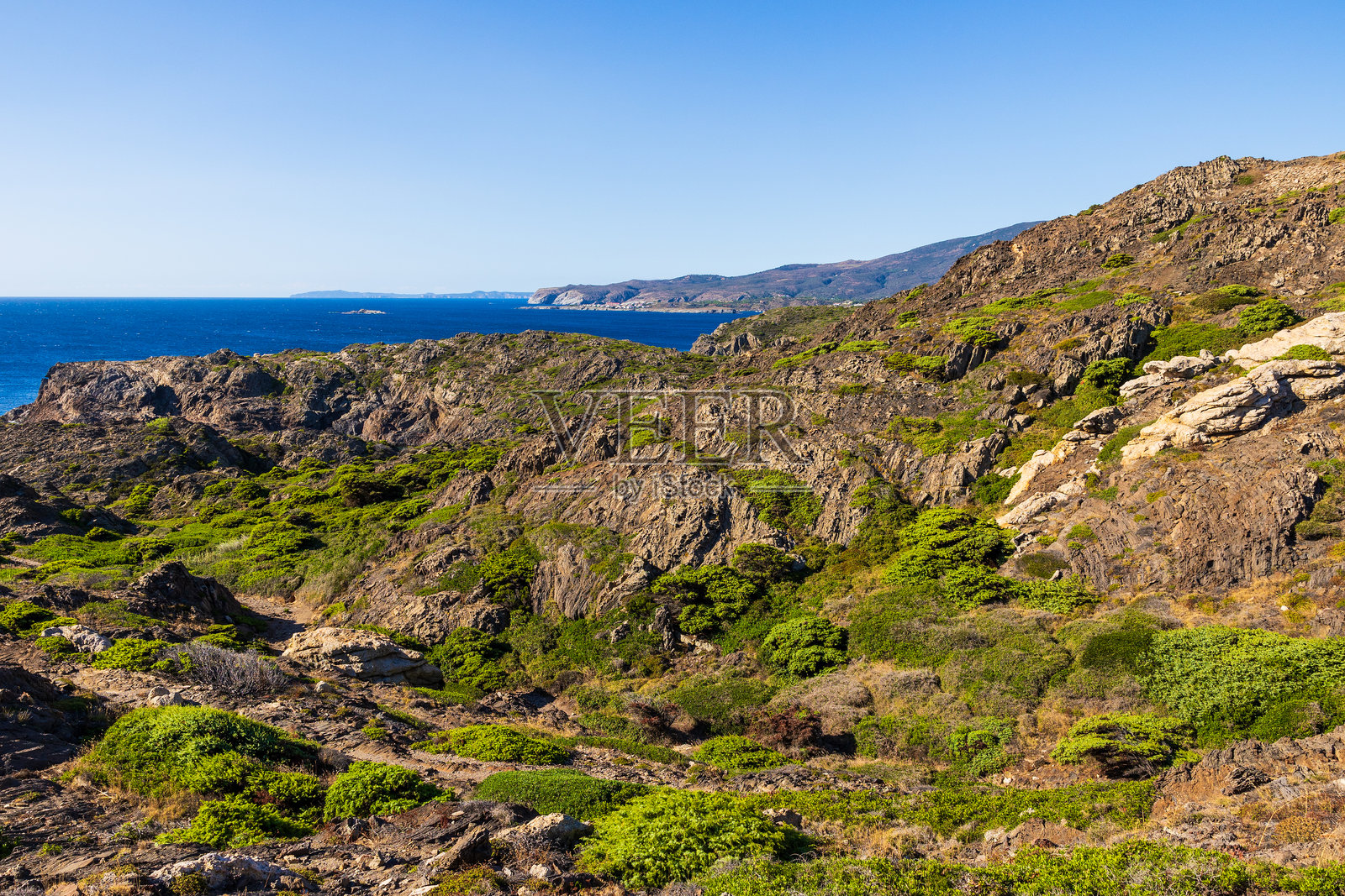 西班牙布拉瓦海岸的卡达克斯附近的克雷乌斯角风景照片摄影图片