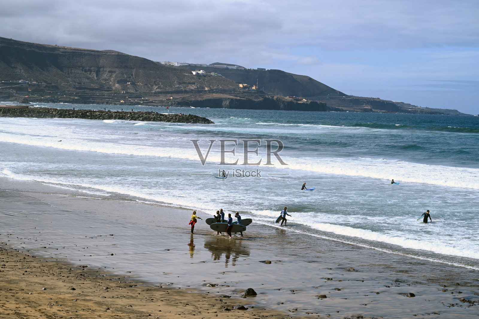 在拉斯坎特拉斯海滩冲浪照片摄影图片