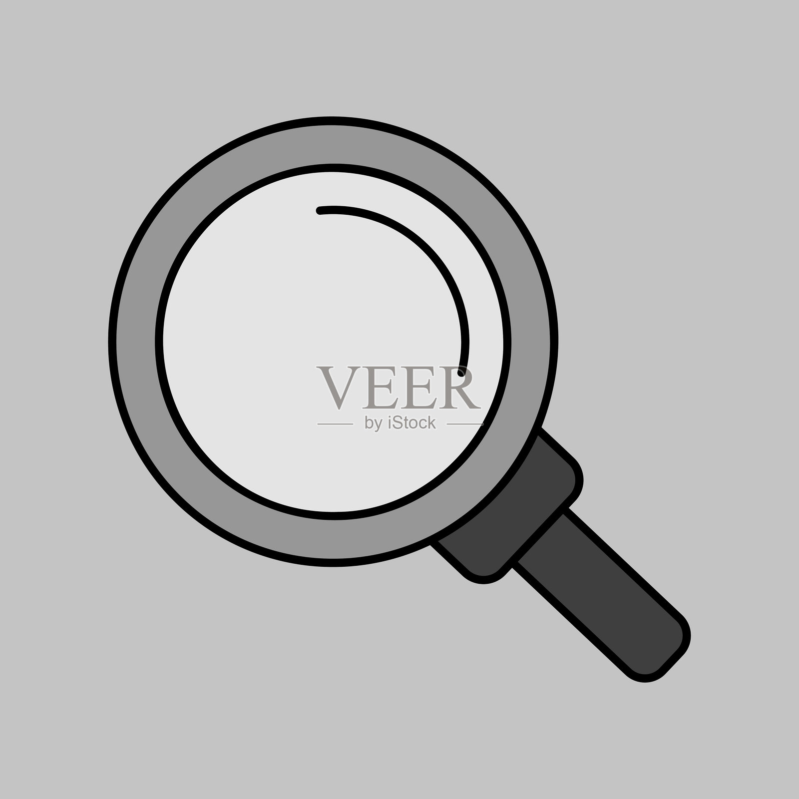 放大镜矢量灰度图标插画图片素材