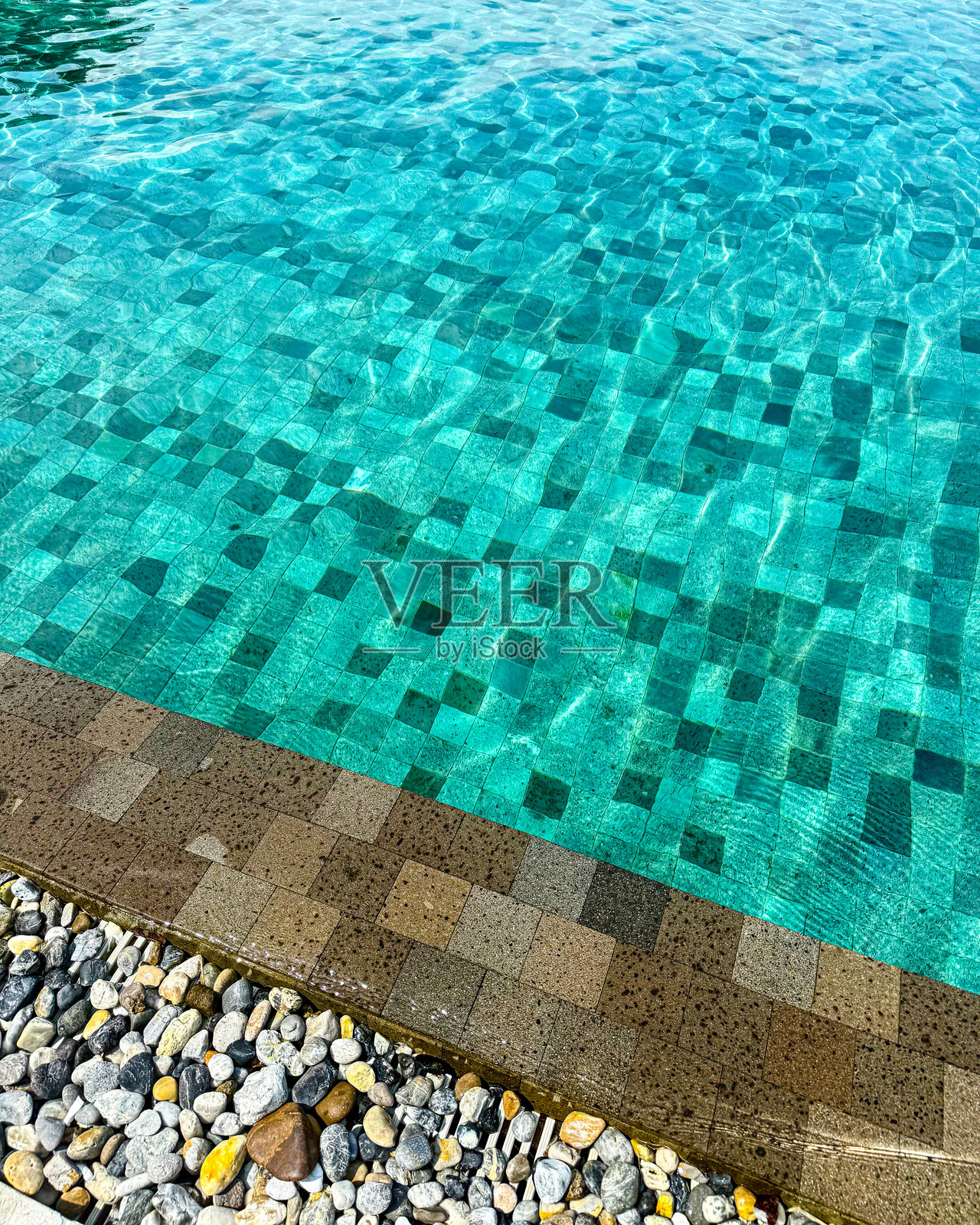 泳池中的马赛克瓷砖细节照片摄影图片