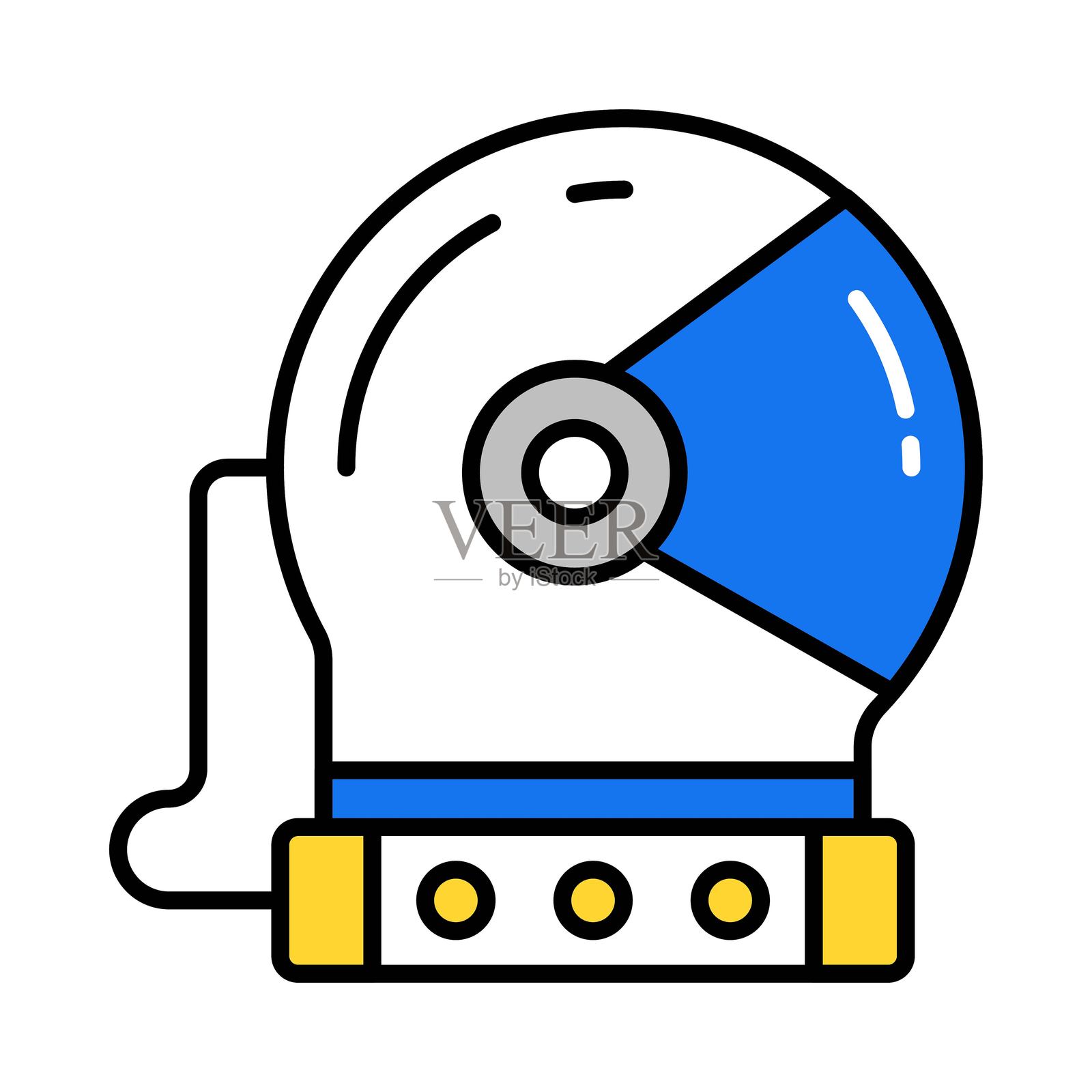 宇航员头盔矢量填充轮廓图标。EPS 10 文件插画图片素材