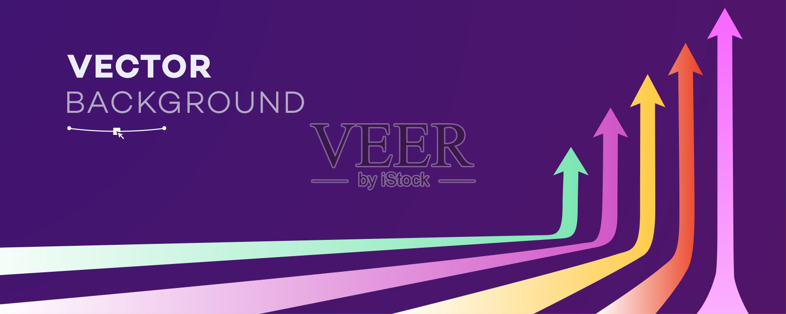 箭头向上移动，色彩丰富的背景插画图片素材