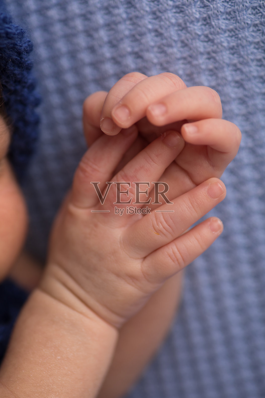 小新生儿的手和手指，细腻的特写镜头照片摄影图片