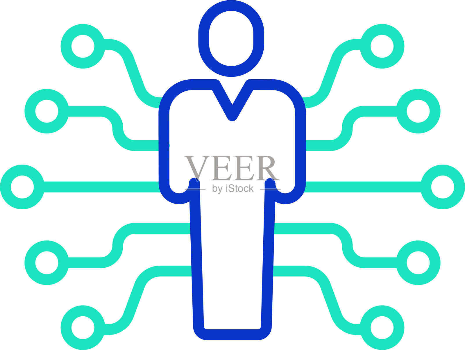 人工智能人类技术双色矢量插图图标设计插画图片素材