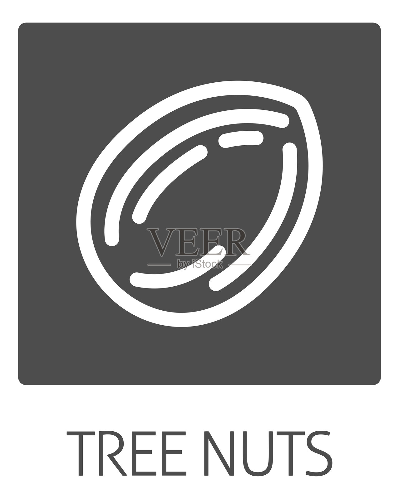 坚果杏仁食品过敏源过敏图标概念插画图片素材