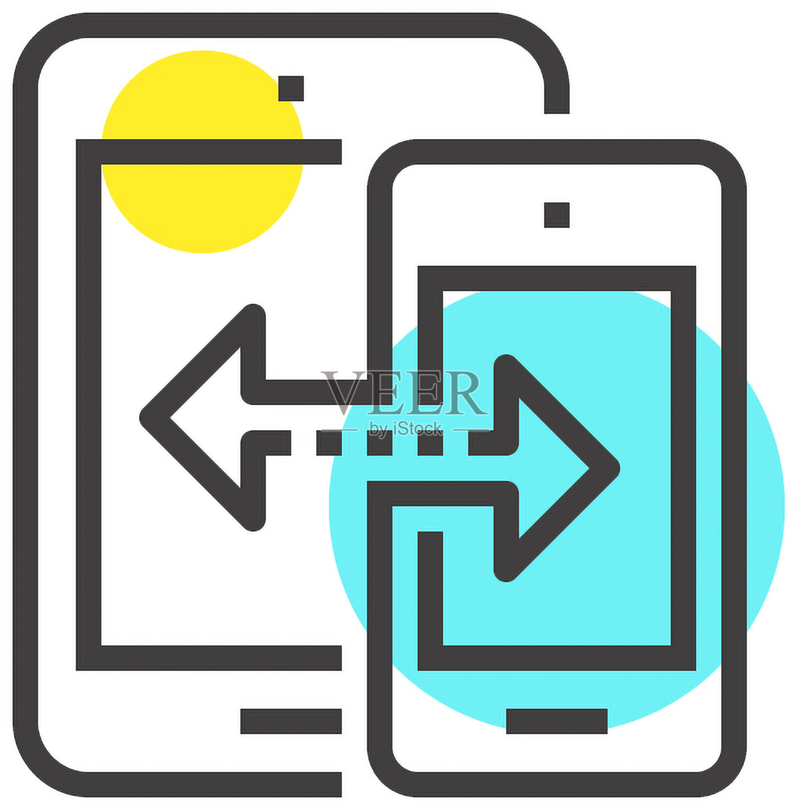 数据传输平面线条网页图标概念插画图片素材