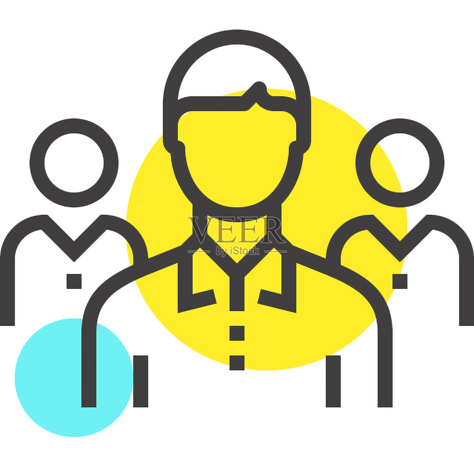 领导力扁平线网页图标概念插画图片素材