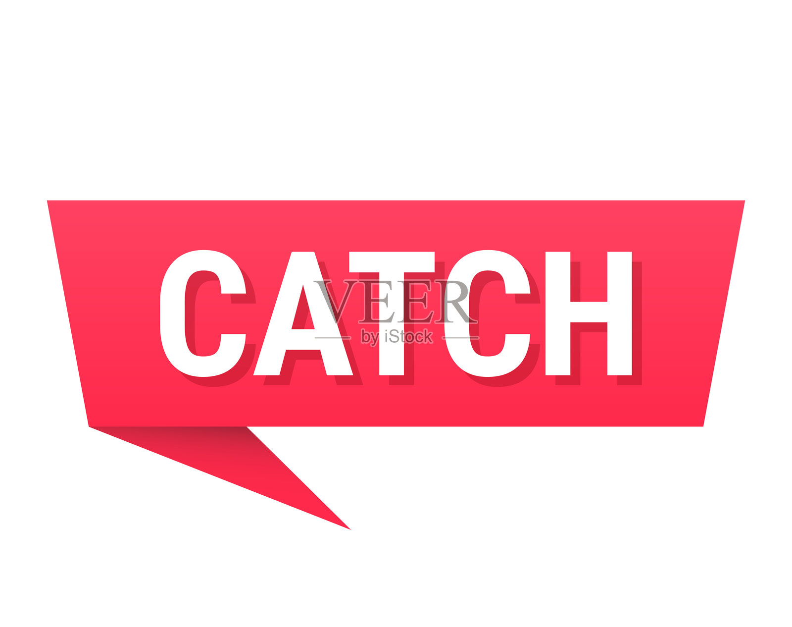 抓住 - 空白背景上的红色对话气泡插画图片素材