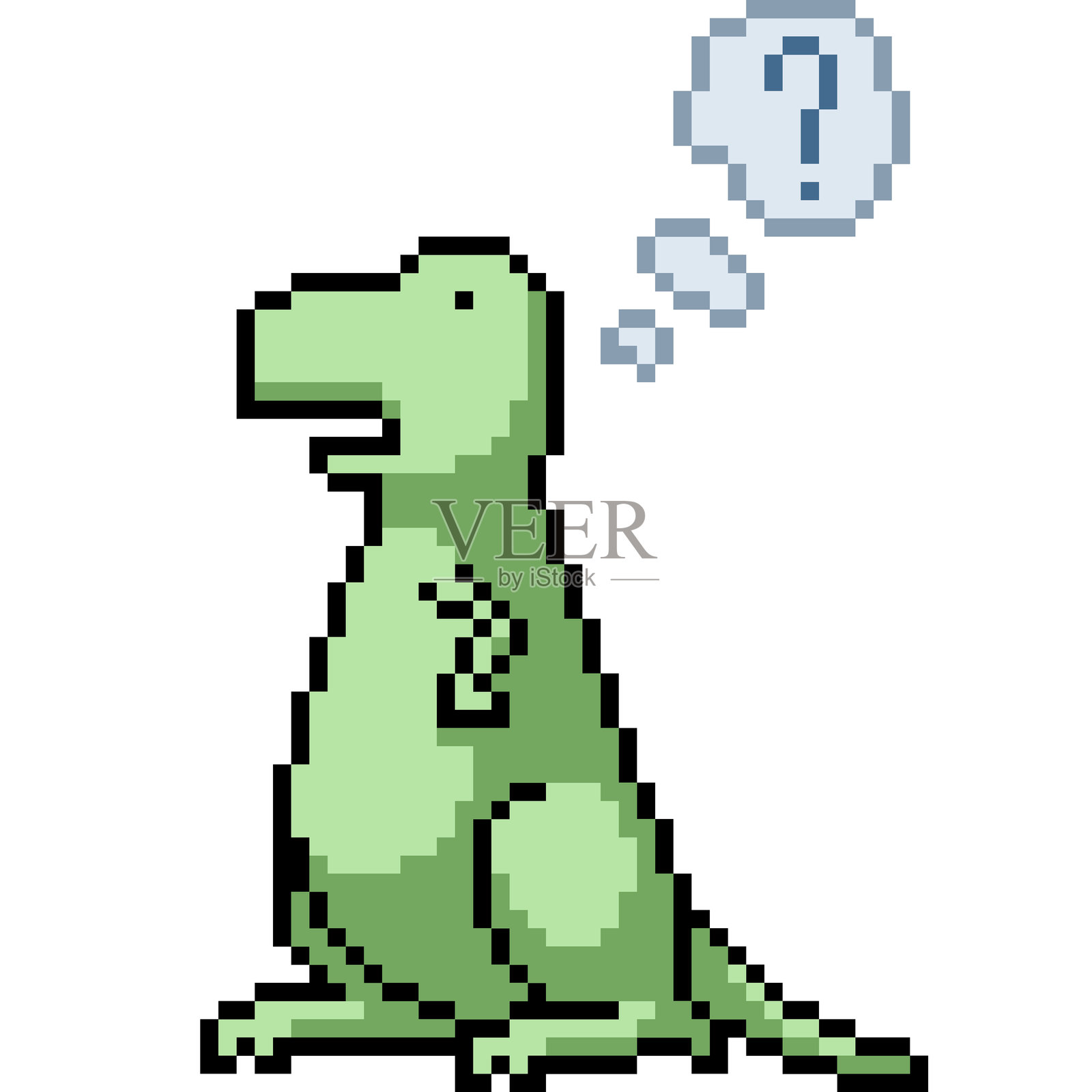 像素艺术恐龙遗忘失忆插画图片素材