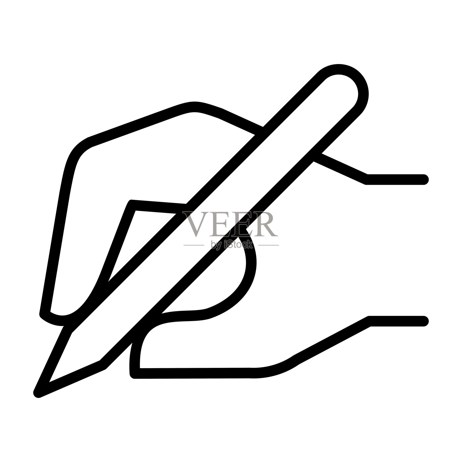 细线风格的写作图标 矢量插图图形设计插画图片素材