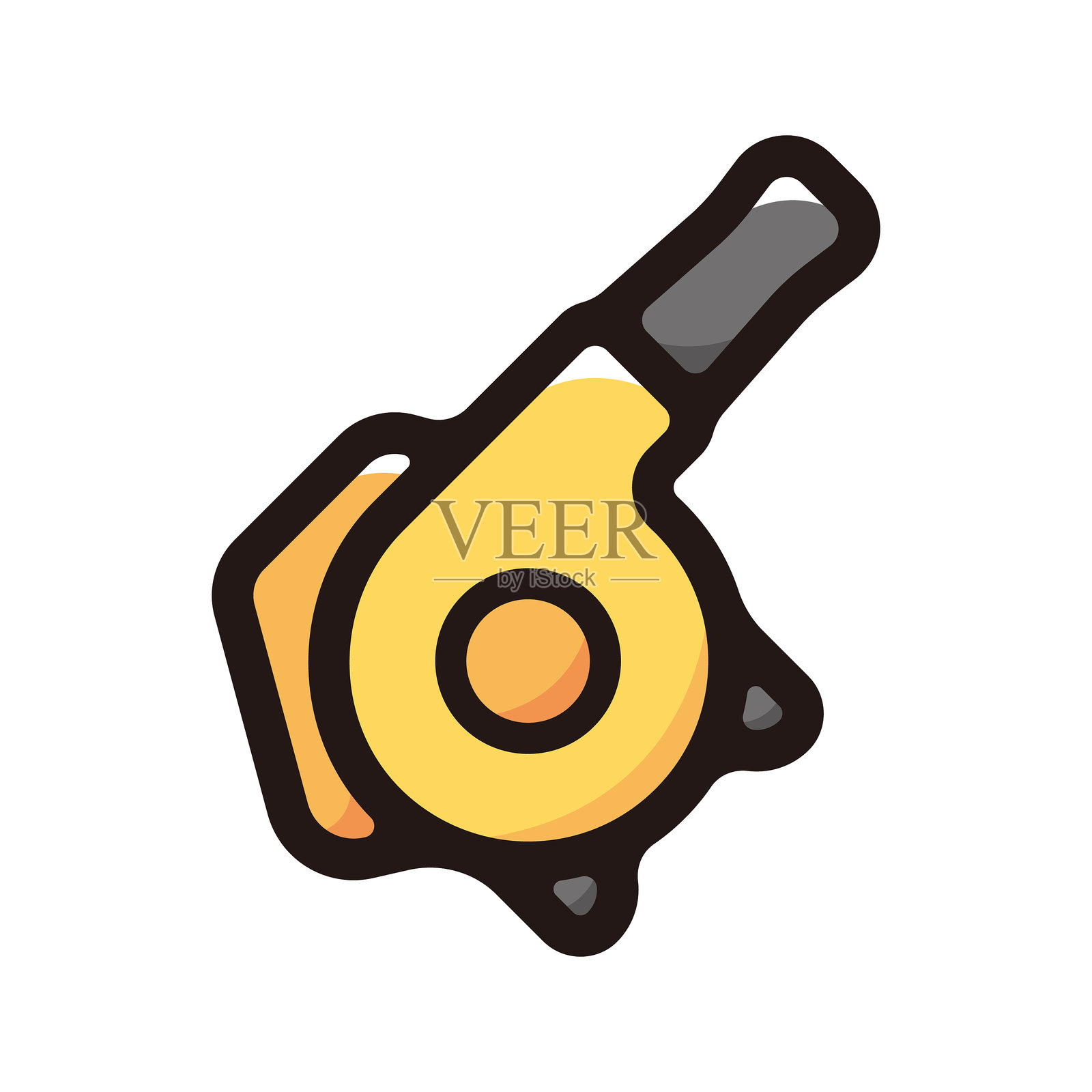 电动空气吹风机插图图标。简单的矢量轮廓，适用于图形设计的剪贴画。插画图片素材