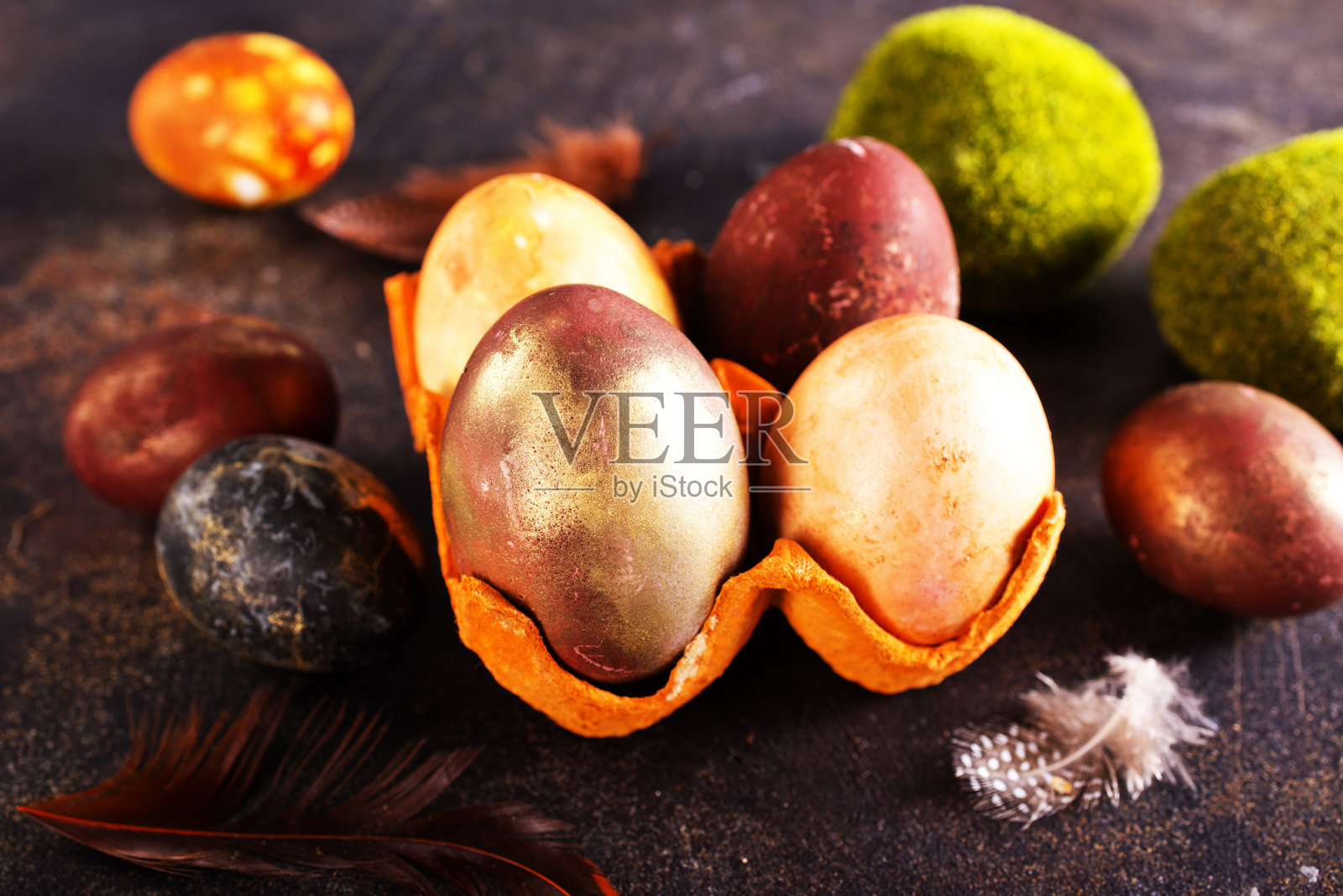 彩色复活节彩蛋照片摄影图片