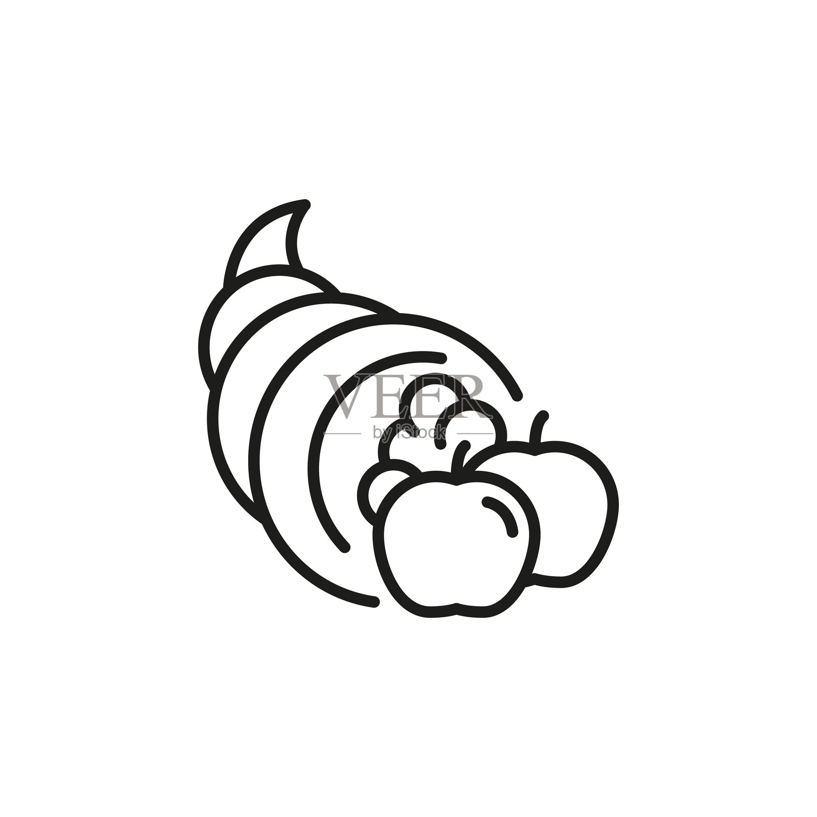 丰饶角图标轮廓插画图片素材