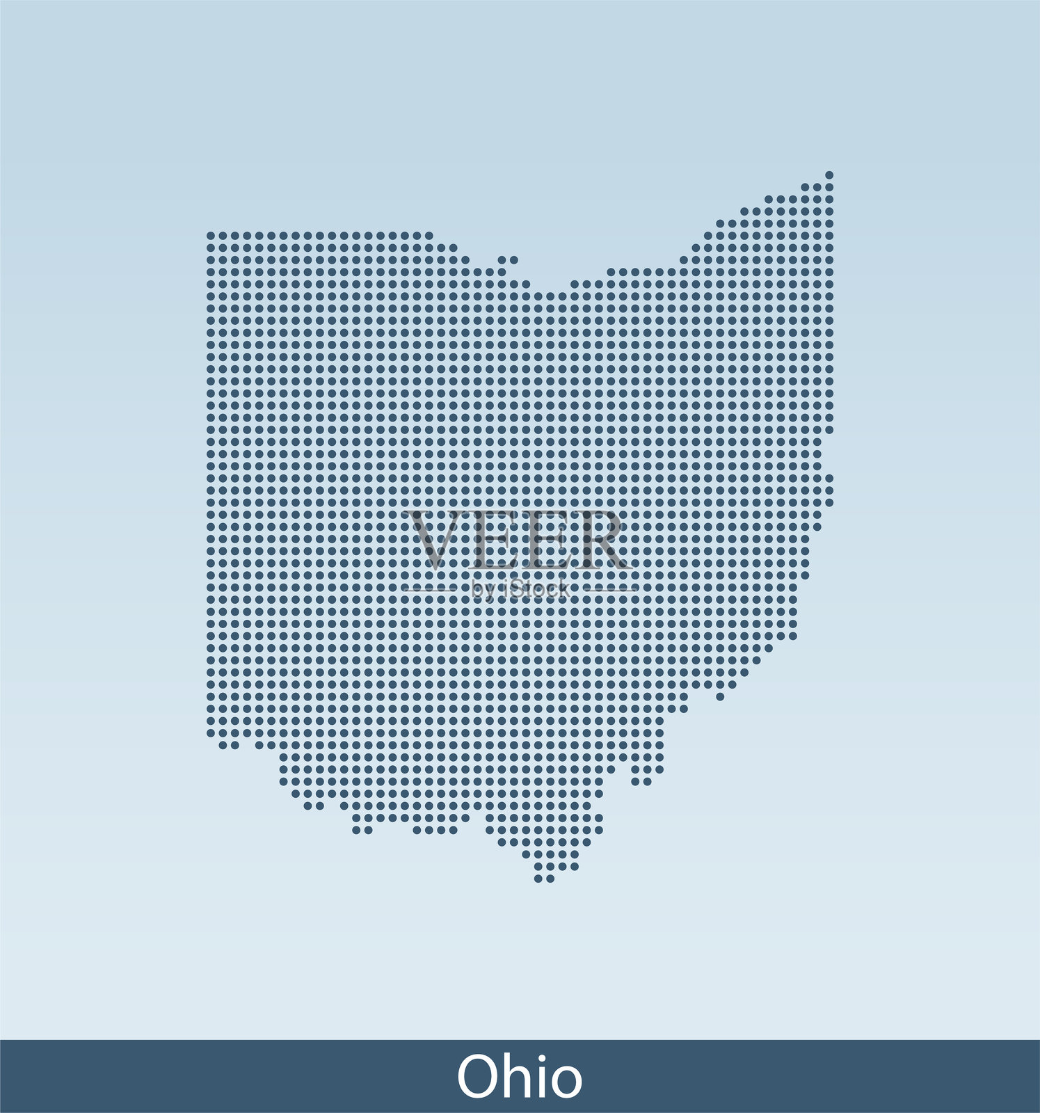 俄亥俄州地图插画图片素材