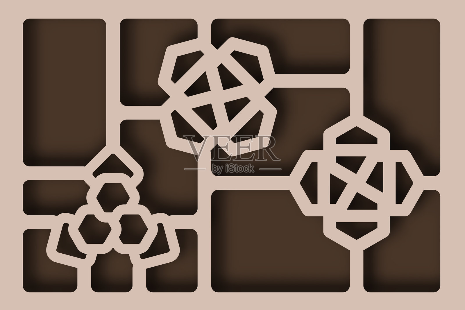 抽象几何剪纸和分层背景插画图片素材